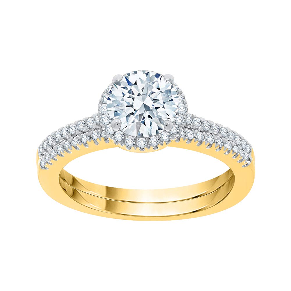 14K Gold KATARINA Diamond Bridal Set (1 1/4 cttw, I-J Color, I1 Clarity) - Elegant Wedding Ring Set for Brides, Engagement & Anniversary Jewelry Gift