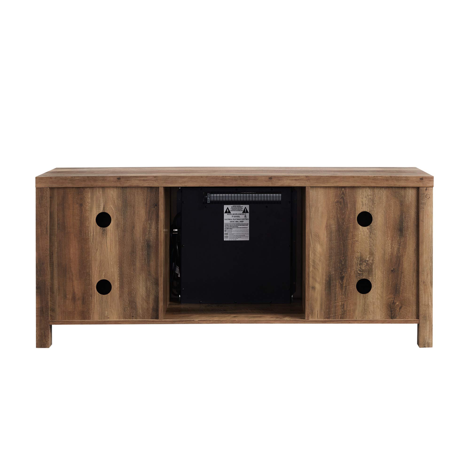 Walker Edison Georgetown Modern Farmhouse 65 Inch TV Stand with Double Barn Doors - Rustic Oak Finish TV Cabinet for Living Room, Bedroom & Home Theater