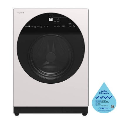 Hitachi BD 100GV 10kg Front Load Washing Machine with AI Wash Technology, Inverter Motor, 1600 RPM Spin Speed - Perfect for Large Families & Energy-Efficient Laundry