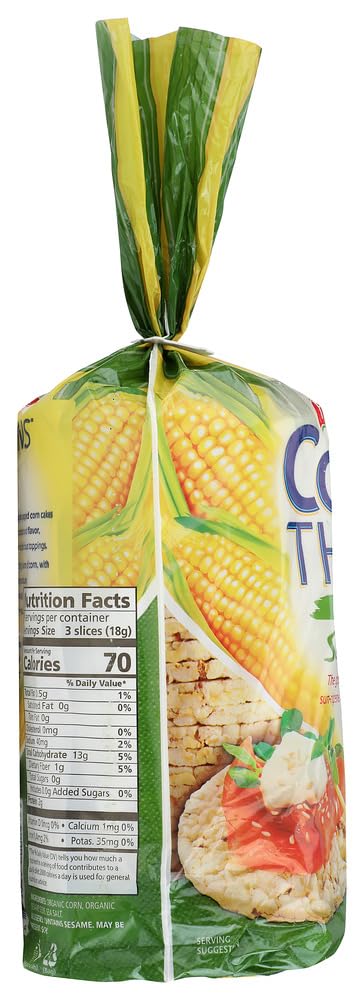 Organic Sesame Corn Thins by REAL FOODS – Gluten-Free, Non-GMO Snack, 5.3 oz Pack – Perfect for Healthy Snacking, Lunchboxes & On-the-Go Nutrition