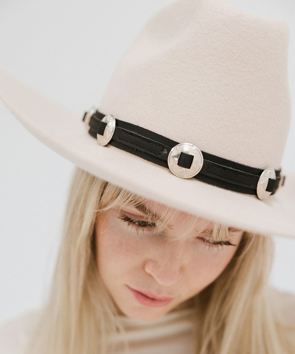 Authentic Genuine Leather Western Hat Band for Cowboy Hats - Handcrafted Adjustable Headband for Rodeo, Country Music & Outdoor Events