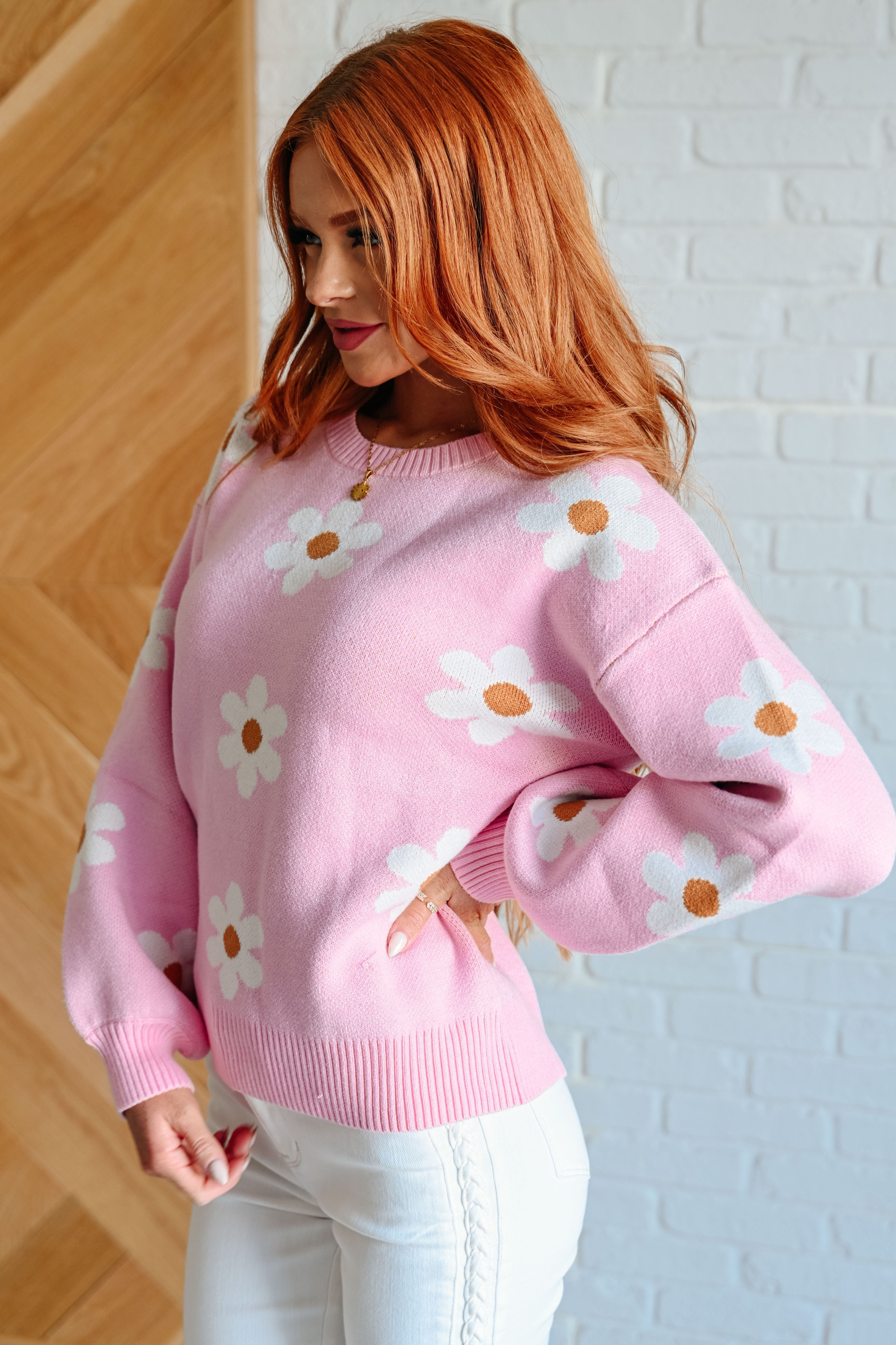 Floral Sweater for Women - Soft & Comfortable Knit Pullover with Elegant Floral Design | Perfect for Casual Outfits, Office Wear & Fall Fashion