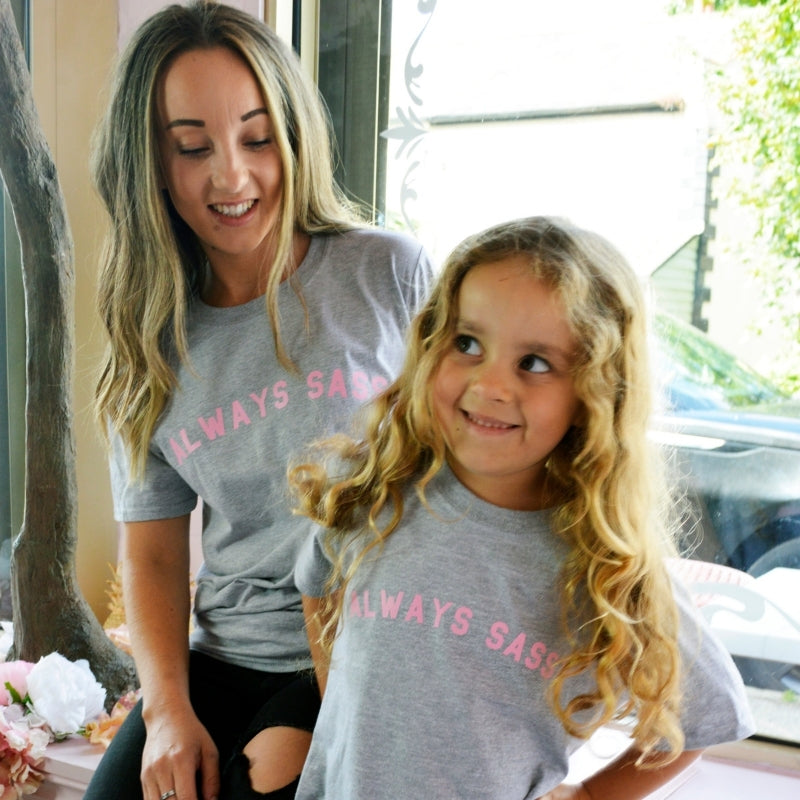 Always Sassy Matching Heather Grey T-Shirts for Women & Men - Soft Cotton Couple Shirts - Perfect for Date Nights, Anniversaries & Matching Outfits
