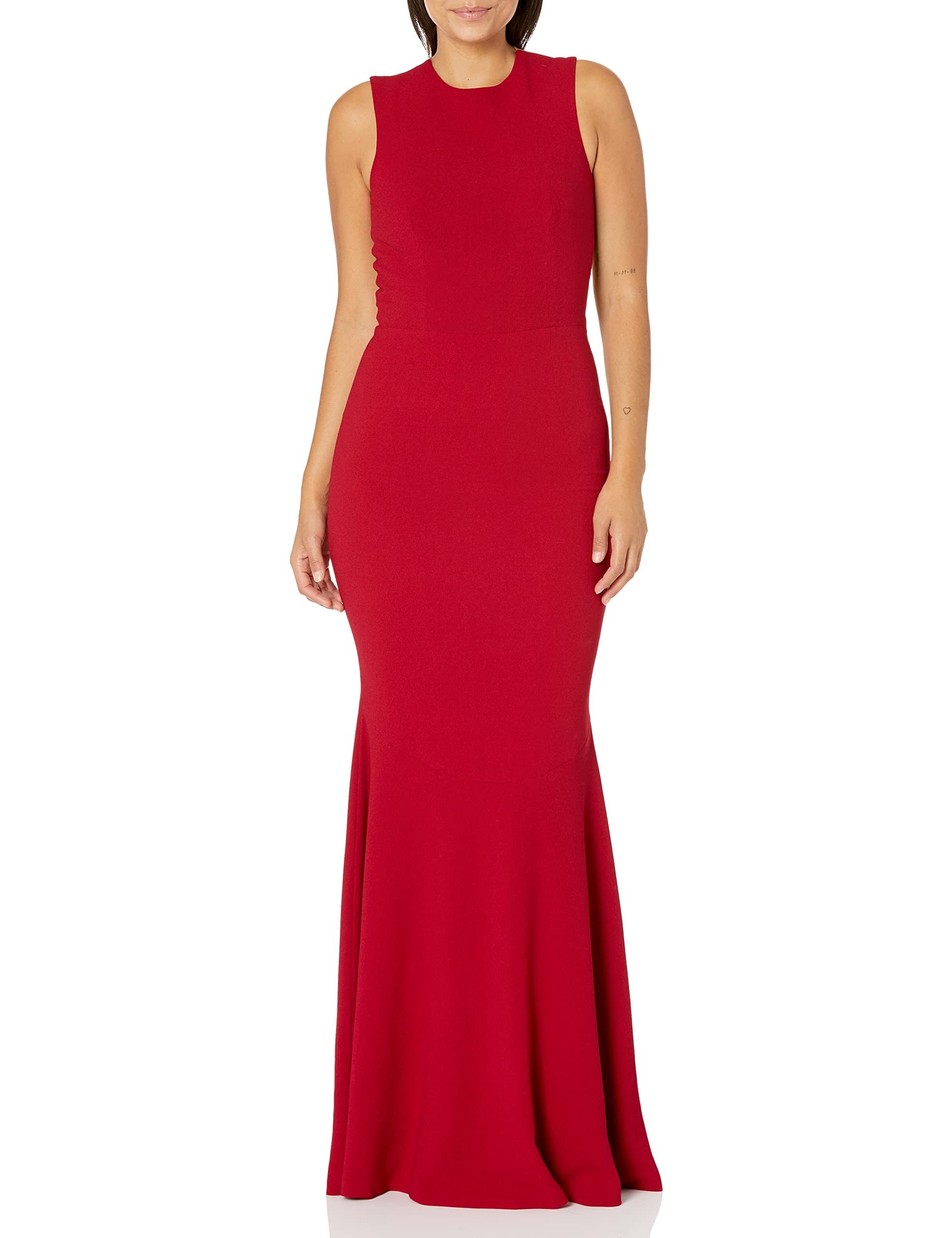 Dress the Population Women's Eve Stretch Crepe Illusion Back Mermaid Long Gown Dress - Elegant Formal Evening Gown for Weddings, Prom & Special Occasions