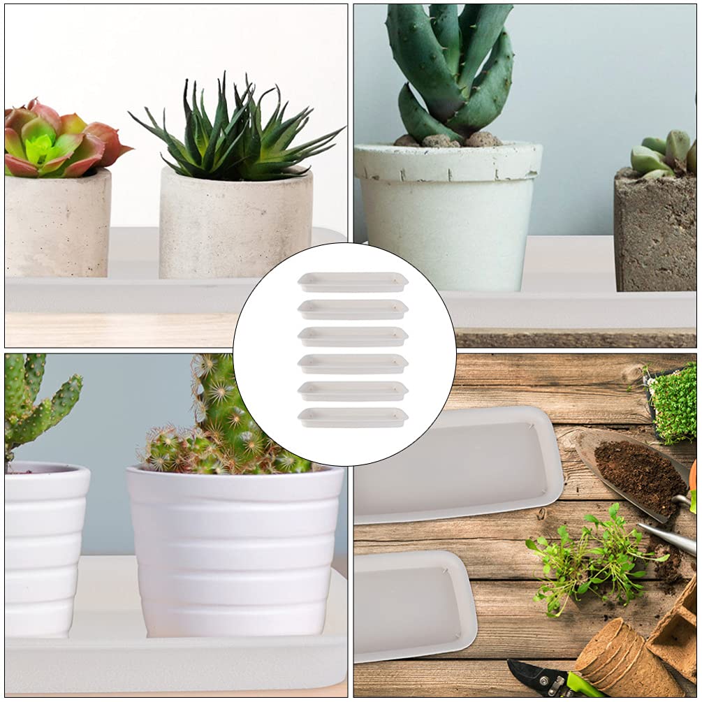 DOITOOL 6-Pack Clear Plastic Plant Saucers for Indoor and Outdoor Use - Drip Trays for Flower Pots, Garden Planters, and Potted Plants - Beige Water Catcher Dishes for Home Decor, Balcony, Patio, and Gardening