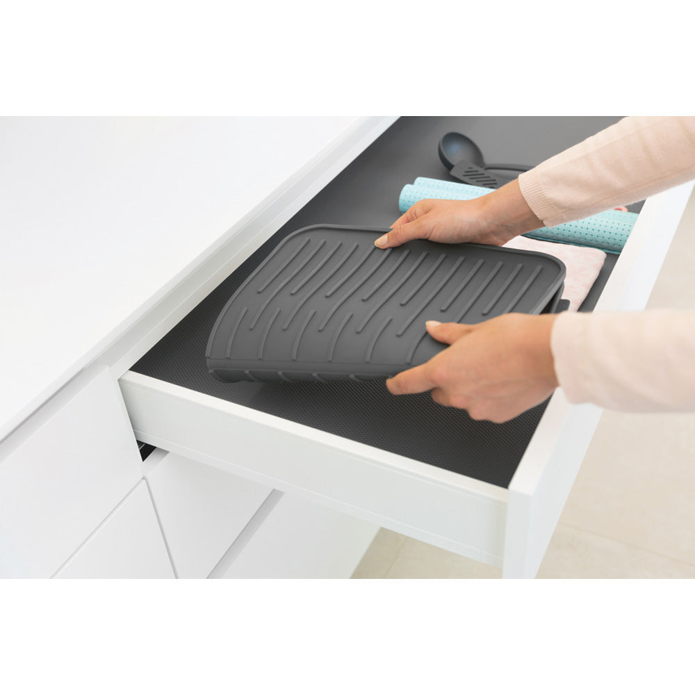Premium Silicone Dish Drying Mat - Non-Slip, Absorbent Kitchen Mat for Dishes & Utensils - Multiple Colors (Blue, Green, Gray) - Perfect for Countertop Protection & Drip-Free Drying
