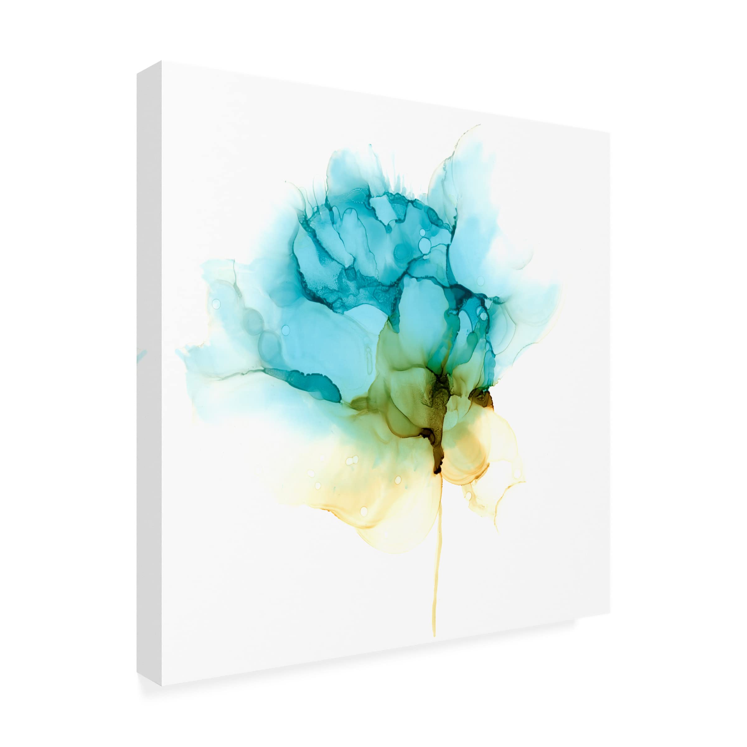 Jennifer Goldberger 'Blooming Cyan I' Canvas Wall Art Print - Modern Floral Home Decor for Living Room, Bedroom & Office | Trademark Fine Art Collection