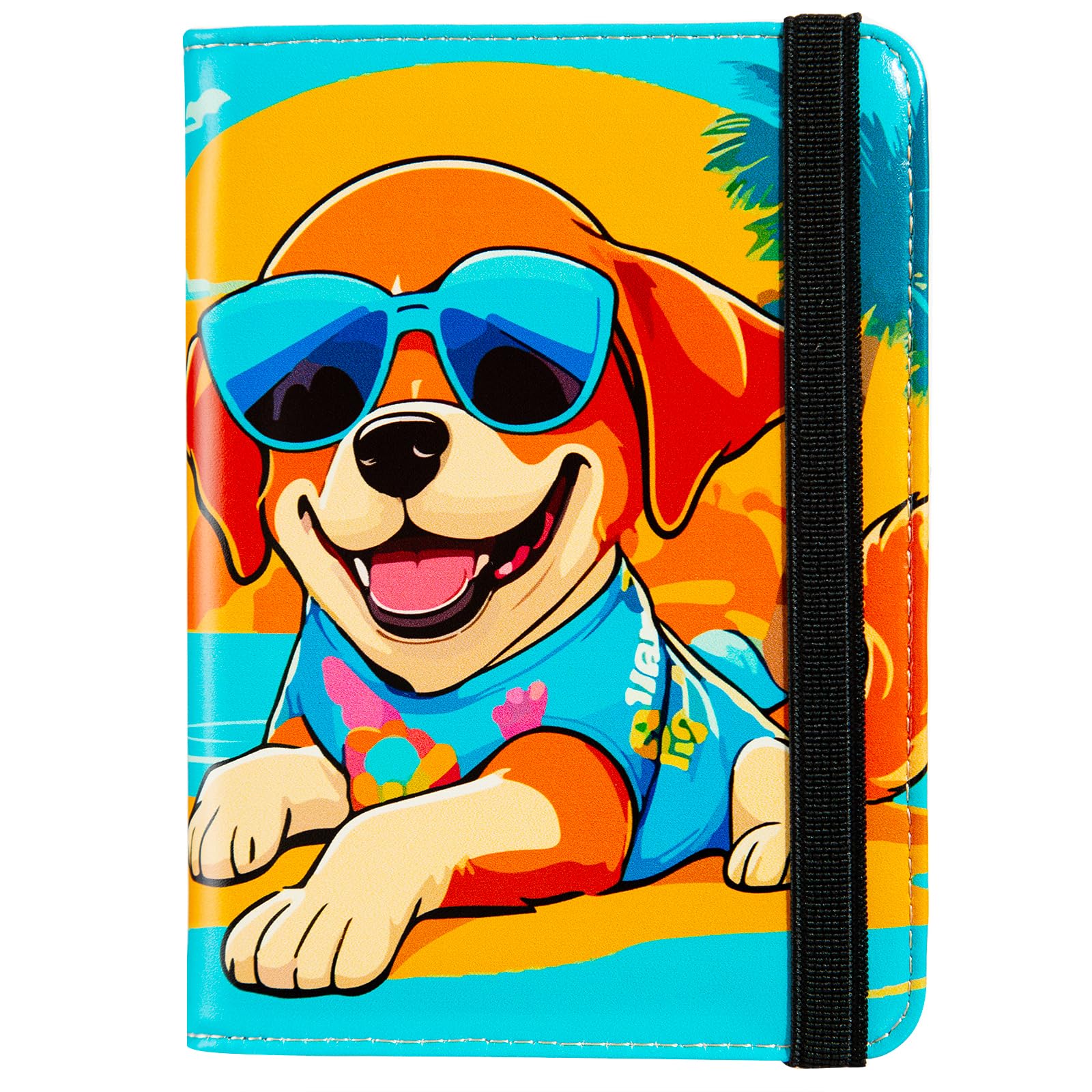 RFID Blocking Leather Passport Holder for Women & Men - Personalized Travel Document Organizer with Cute Dog Design - Perfect for Airports, Vacations & International Travel