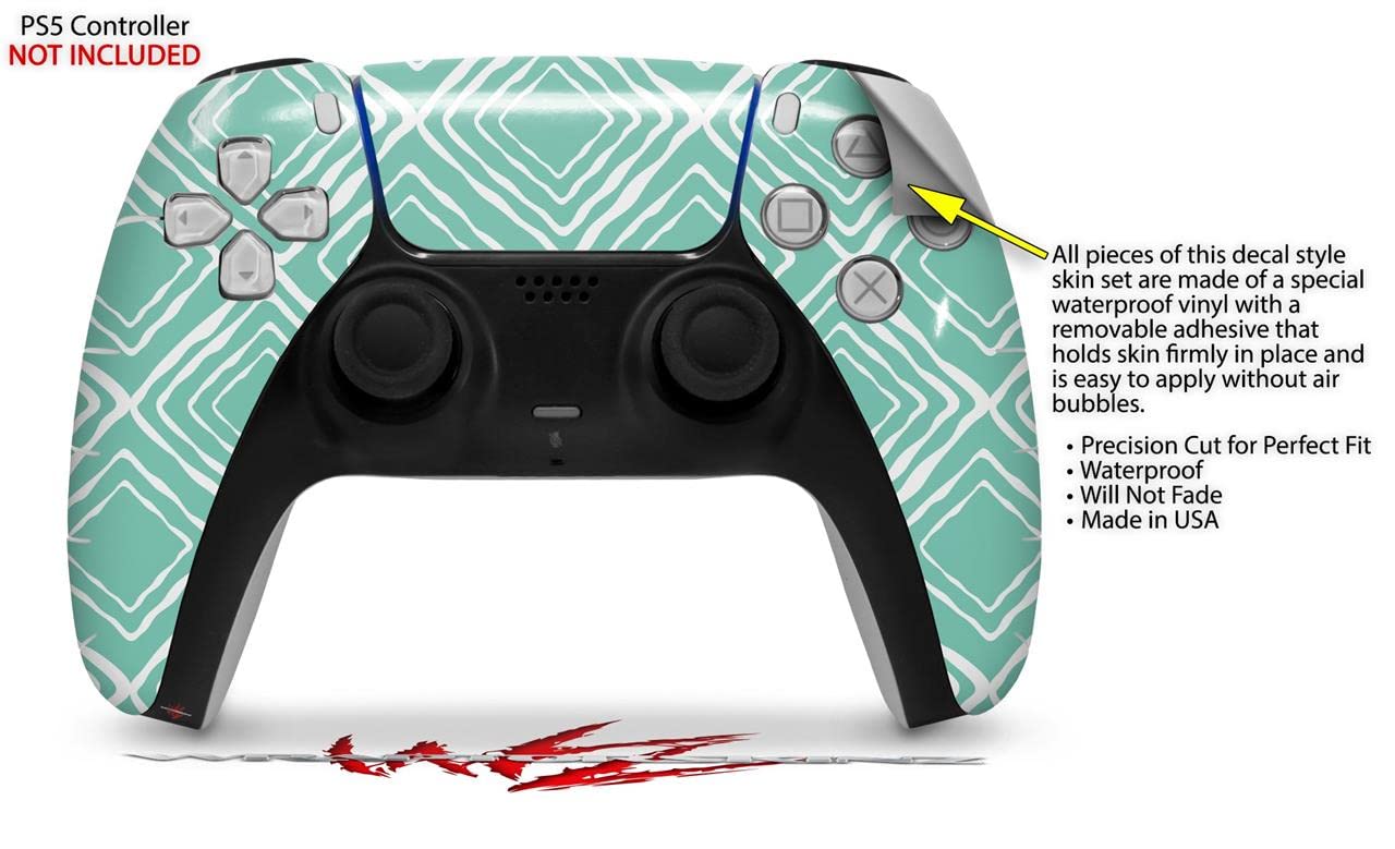 PS5 DualSense Controller Skin Wrap - Wavey Seafoam Green for Gaming Protection