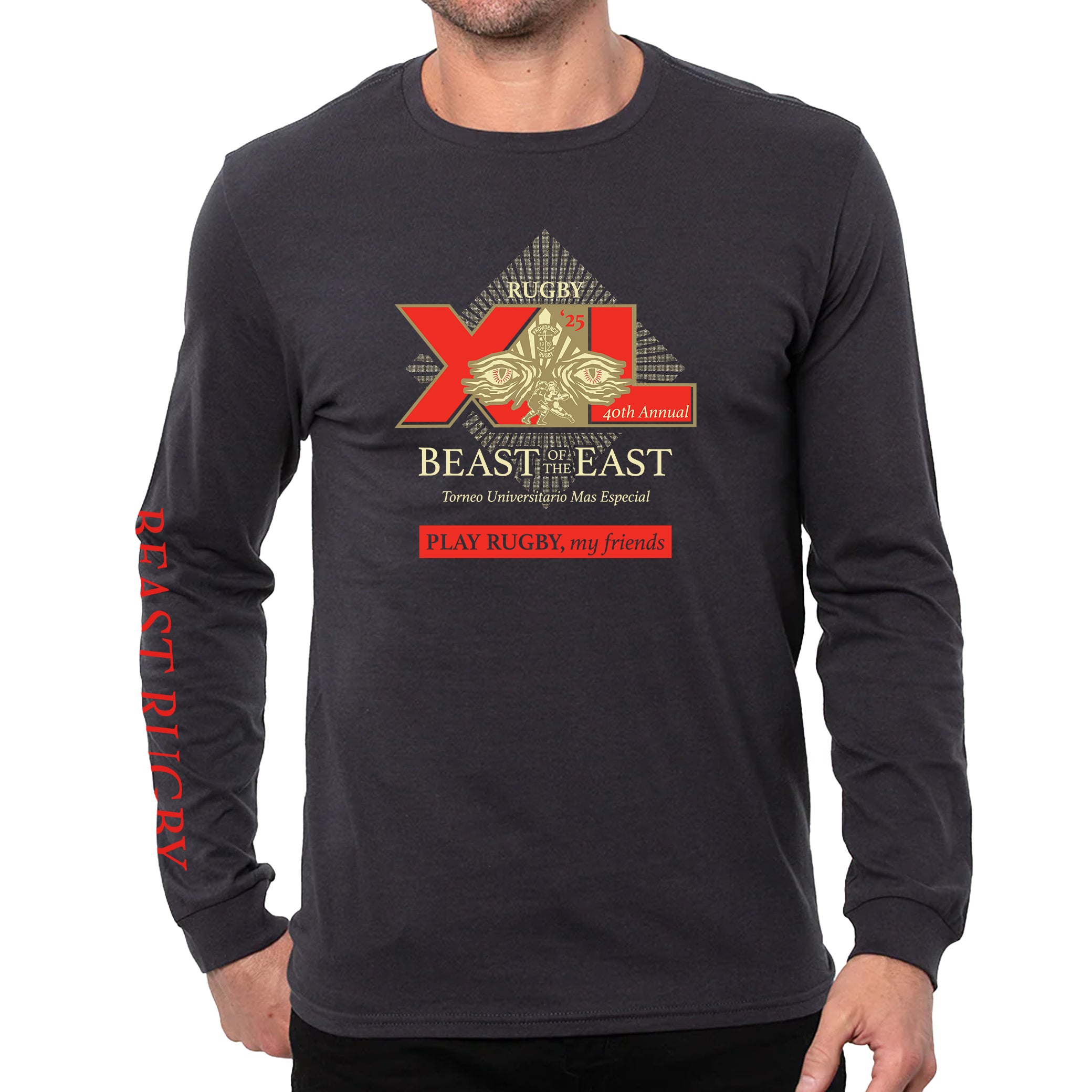 BOE '25 Dos Beast Long Sleeve T-Shirt for Men - Trendy Graphic Tee with Cool Print - Perfect for Streetwear, Casual Outfits & Gym Wear