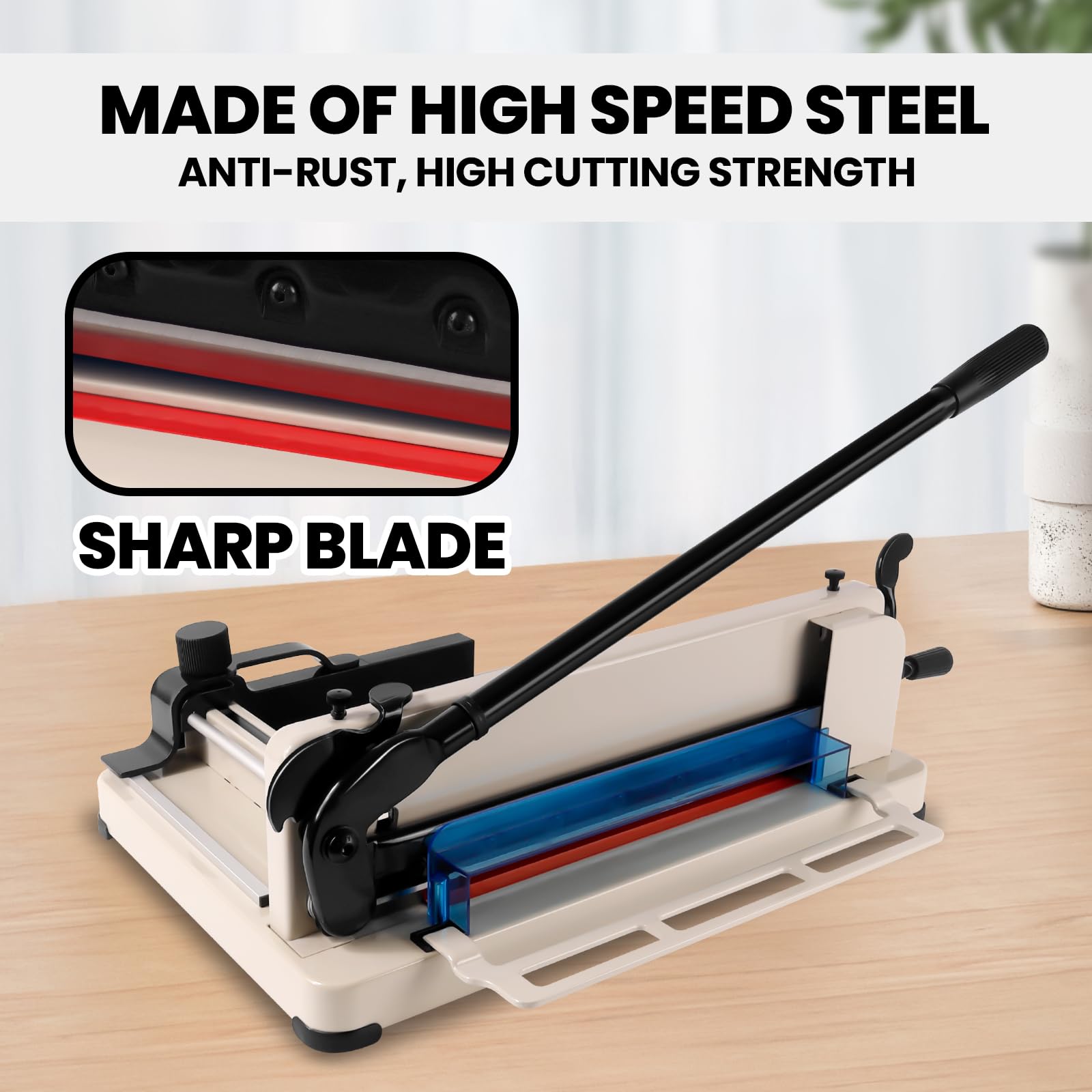 Heavy Duty Guillotine Paper Cutter - 12 Inch A4 Stack Paper Trimmer for Office, Home & School - Cuts Up to 400 Sheets - Perfect for Crafting, Scrapbooking & Document Preparation