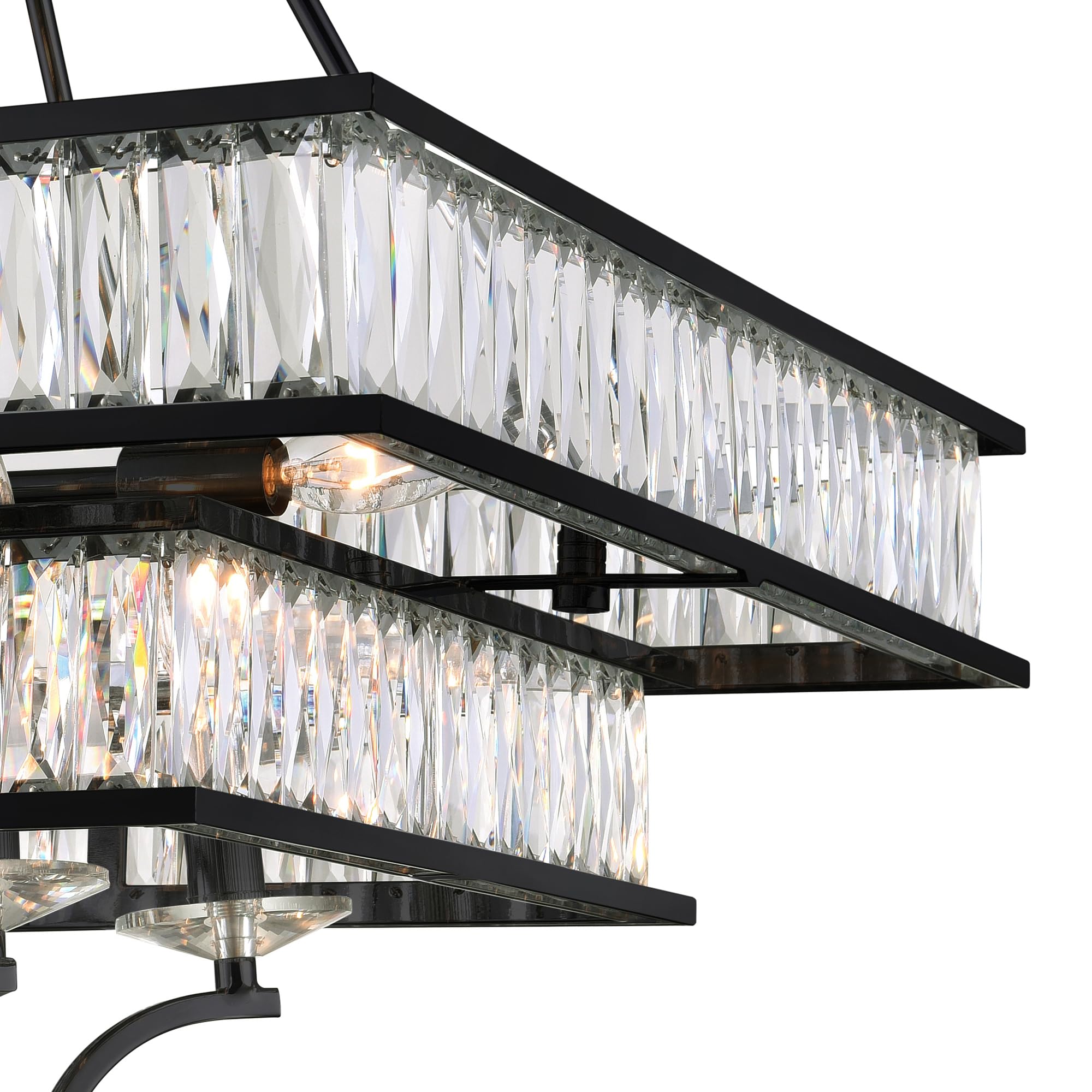 Shalia 8-Light Traditional Black Metal Chandelier - Elegant Dining Room Lighting Fixture for Home Decor & Farmhouse Style Interiors