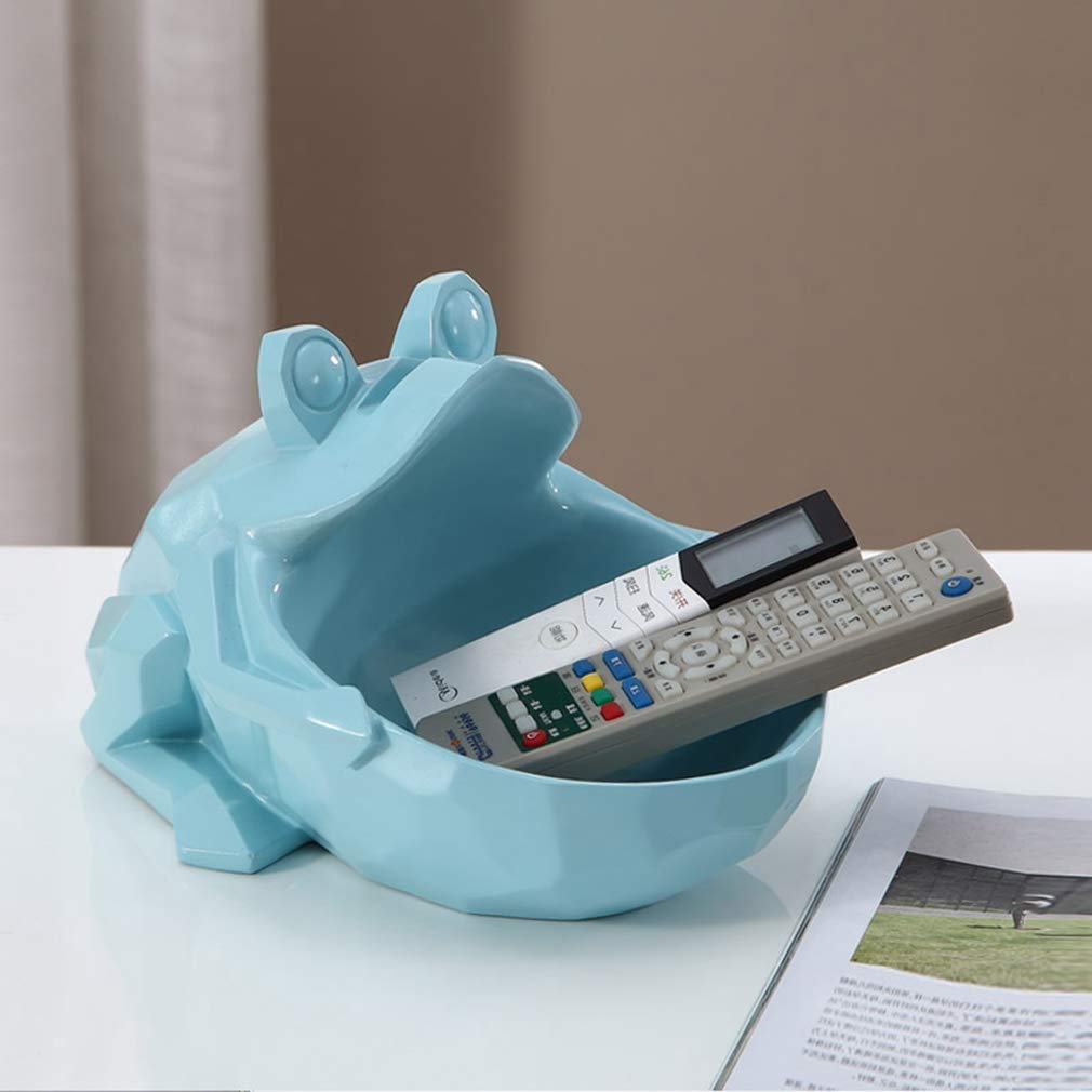 Modern Blue Geometric Frog Resin Statue - Animal Shaped Home Decor Sculpture for Desktop, Bookshelf, Living Room & Office | Unique Gift Idea for Home Decor Enthusiasts | Perfect for Organizing Snacks, Sundries & Craft Supplies