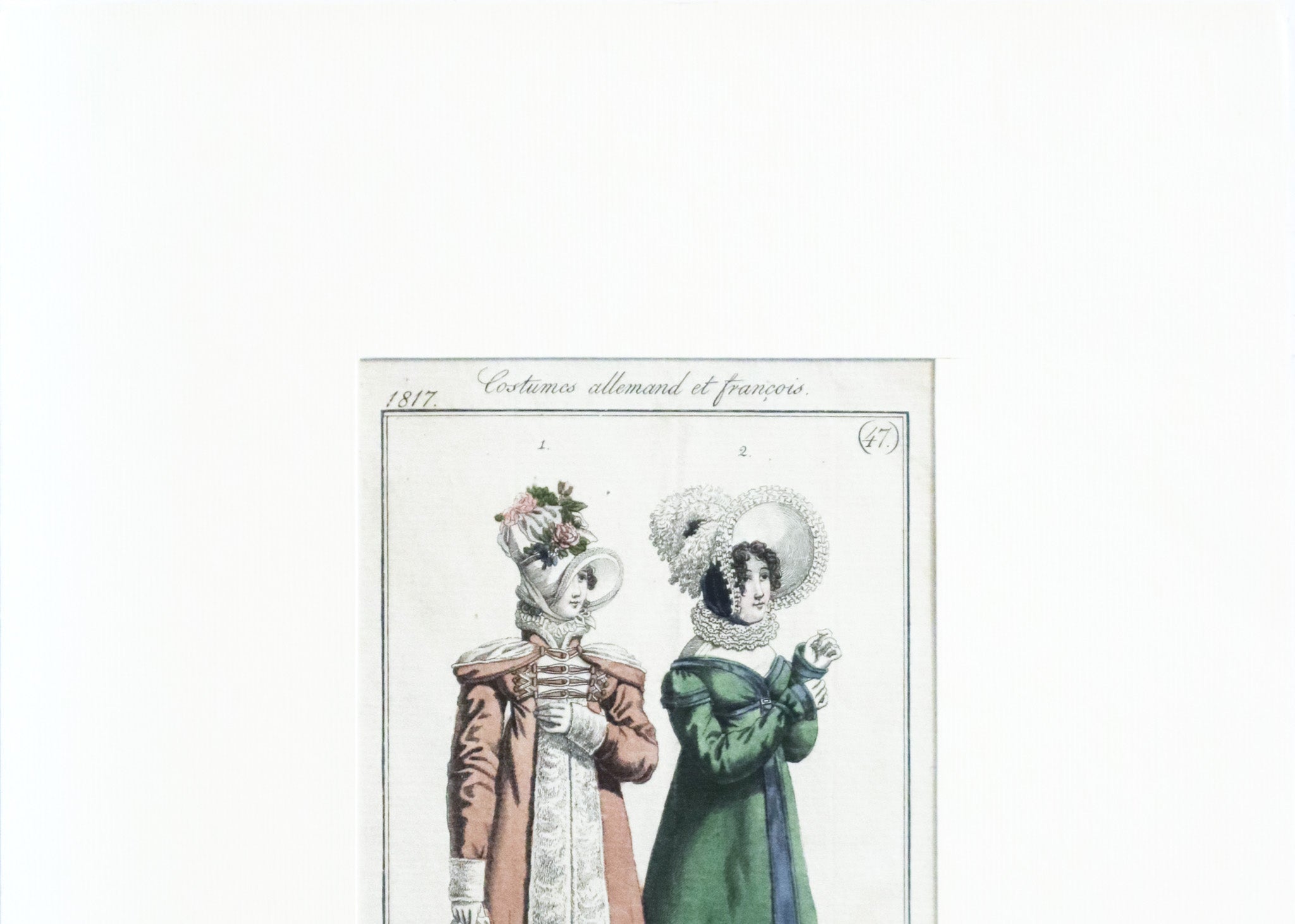 1820s Parisian Ladies Fashion Costume Set of 2 - Vintage Historical Dress for Reenactment, Theater & Cosplay