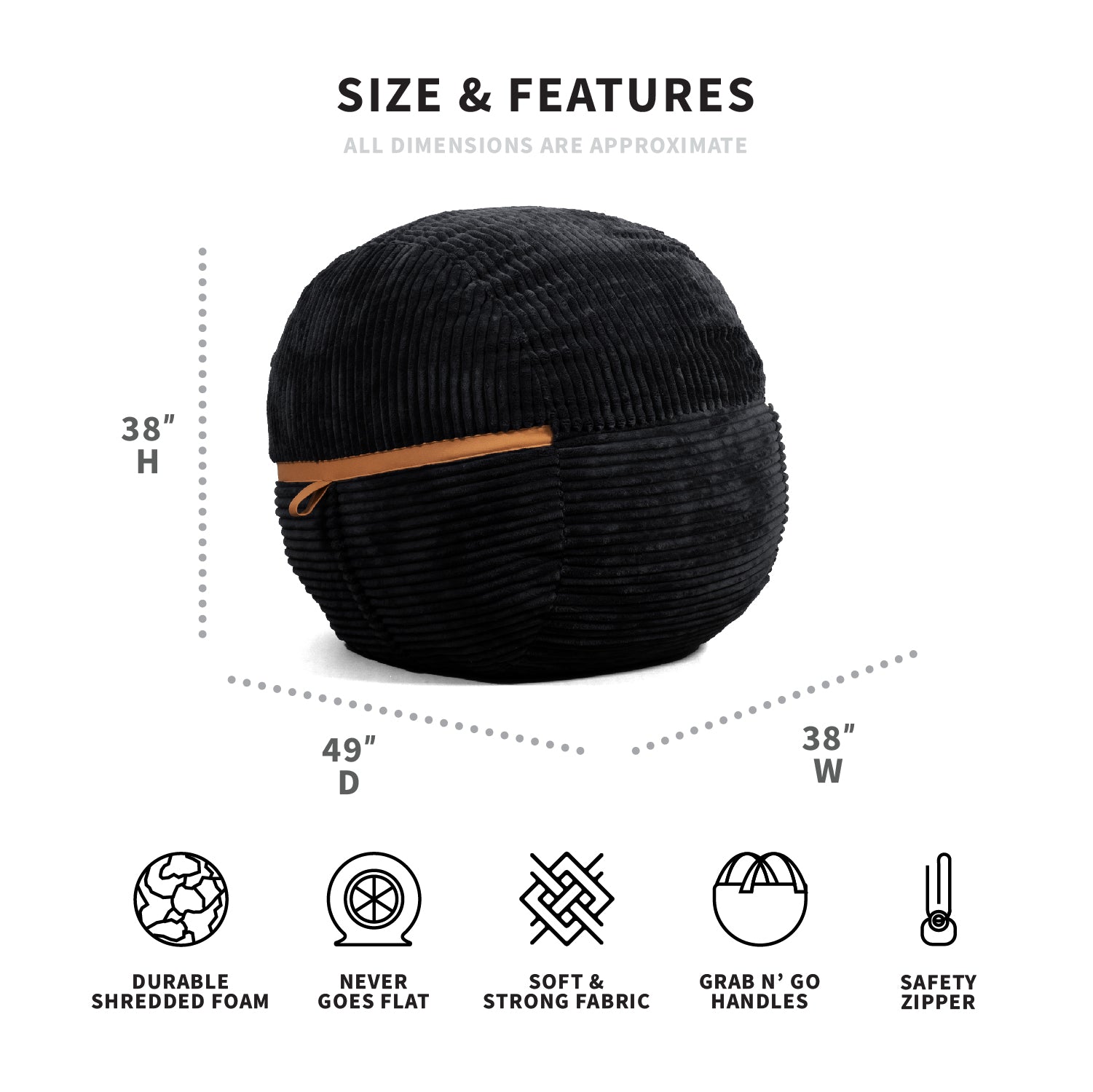 FUF Large Dog Bed with Removable Washable Cover - Soft Orthopedic Pet Bed for Large Dogs, Perfect for Living Room, Bedroom or Crate