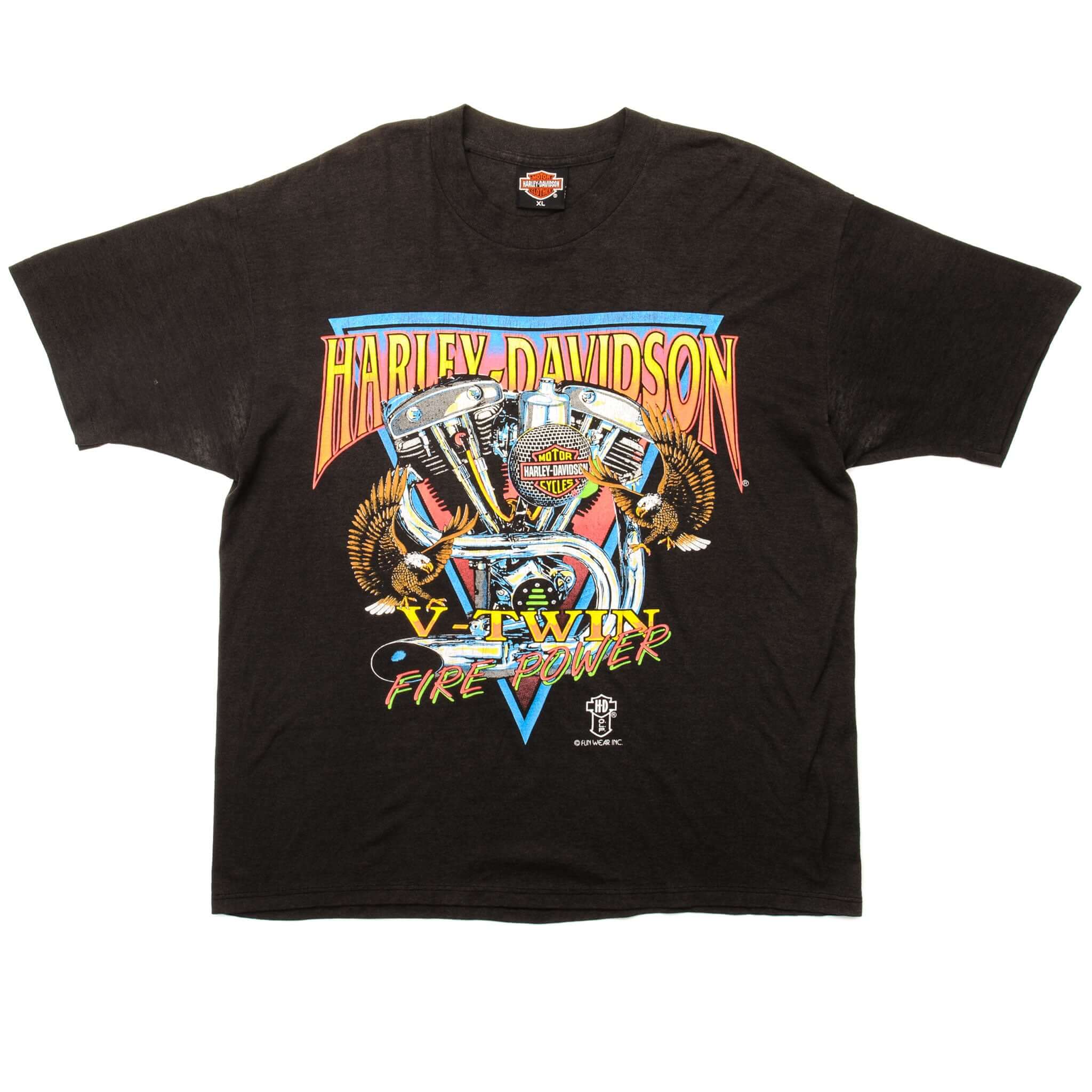 Vintage Harley Davidson T-Shirt Men's XL 100% Cotton Made in USA - Motorcycle Riding, Biker Events & Casual Streetwear