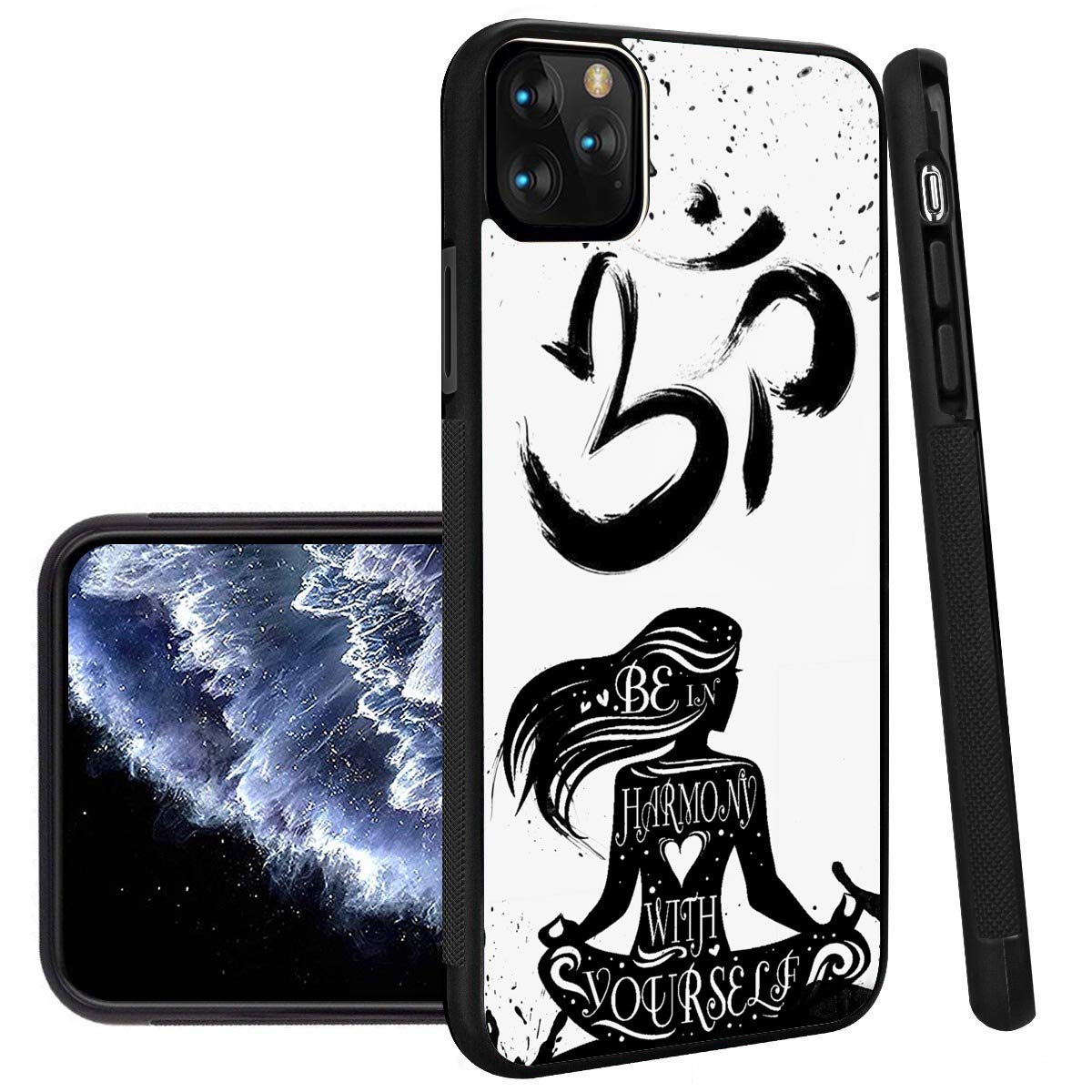 Yoga Buddha iPhone 11 Pro Max Case - Black Shockproof TPU Protective Cover with Non-Slip Soft Design | Perfect for Yoga, Meditation & Daily Protection