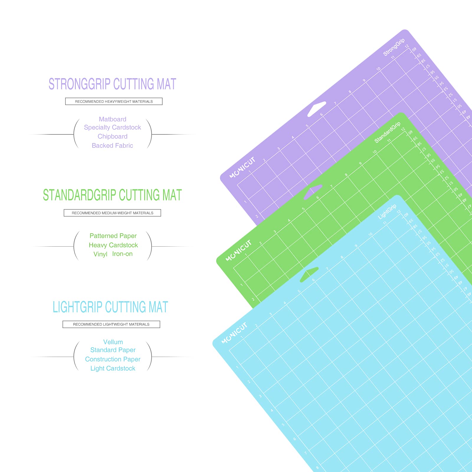 12x24 Inch Self-Healing Cutting Mat Set - 3 Pack Non-Slip Craft Mats for Cricut Maker 3, Maker, Explore 3, Air 2, Air & One (LightGrip/StandardGrip/StrongGrip) - Perfect for DIY Crafts, Quilting, Sewing, Scrapbooking & Vinyl Projects