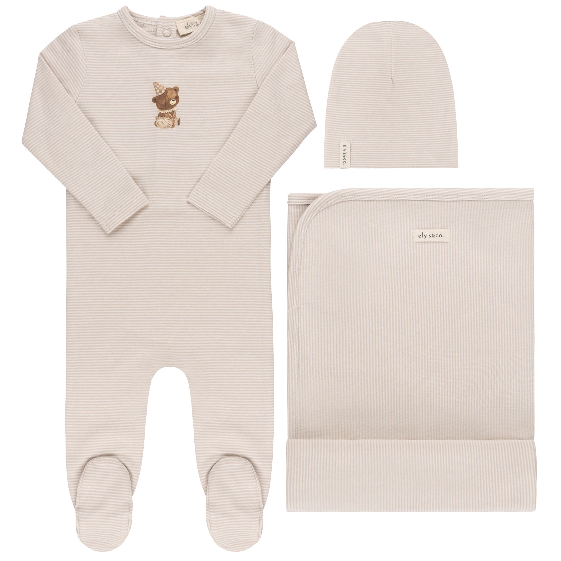 Organic Baby Bear Layette Set - Soft & Hypoallergenic 3-Piece Outfit for Newborns | Perfect for Photo Shoots, Gifts & Special Occasions