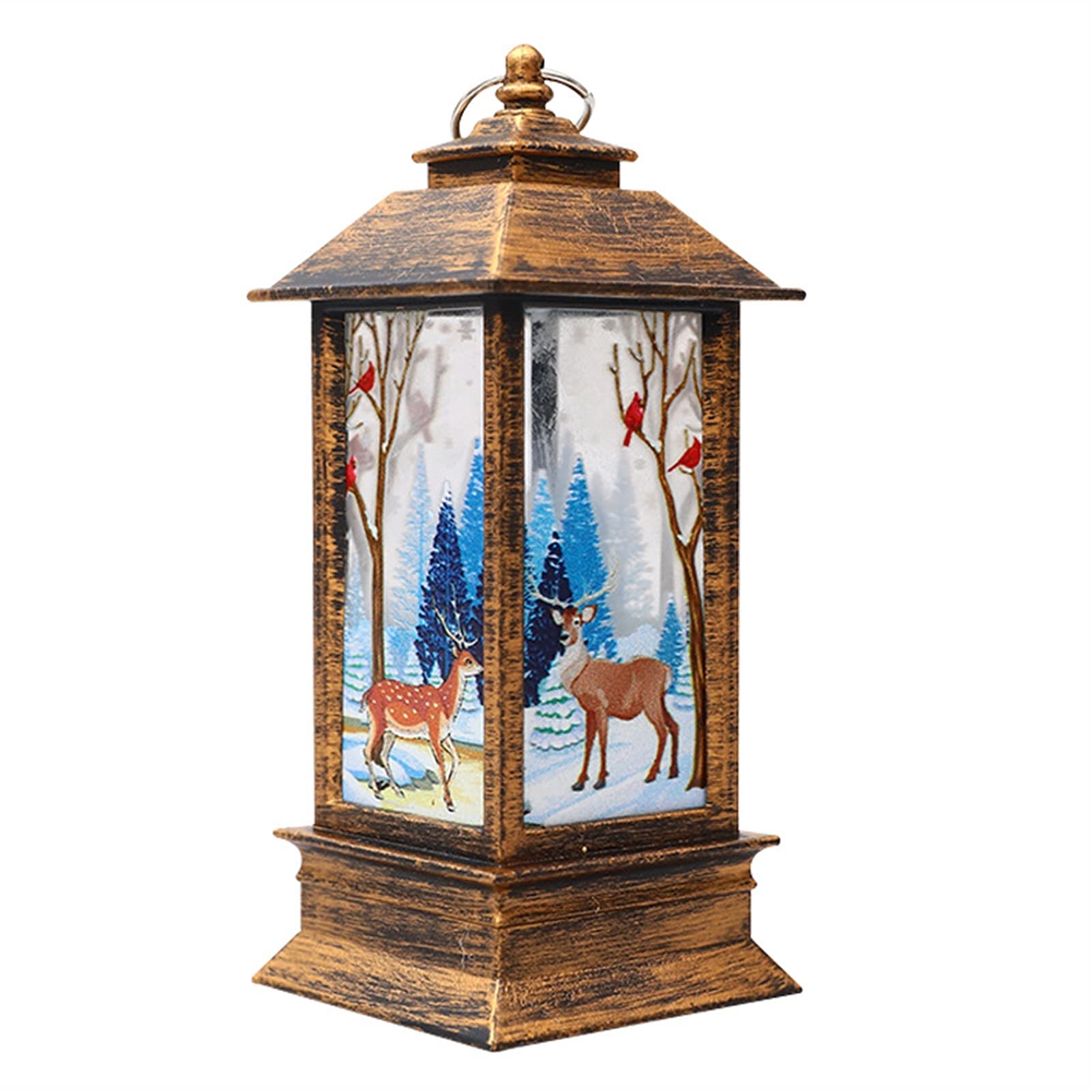 Tolalo Rustic Halloween Pumpkin Lantern with Handle - Fall Decor Standing or Hanging Candle Holder - Elk Color for Desk, Table, Festival & Home Decoration - Perfect for Halloween Parties, Thanksgiving Centerpiece & Autumn Porch Decor