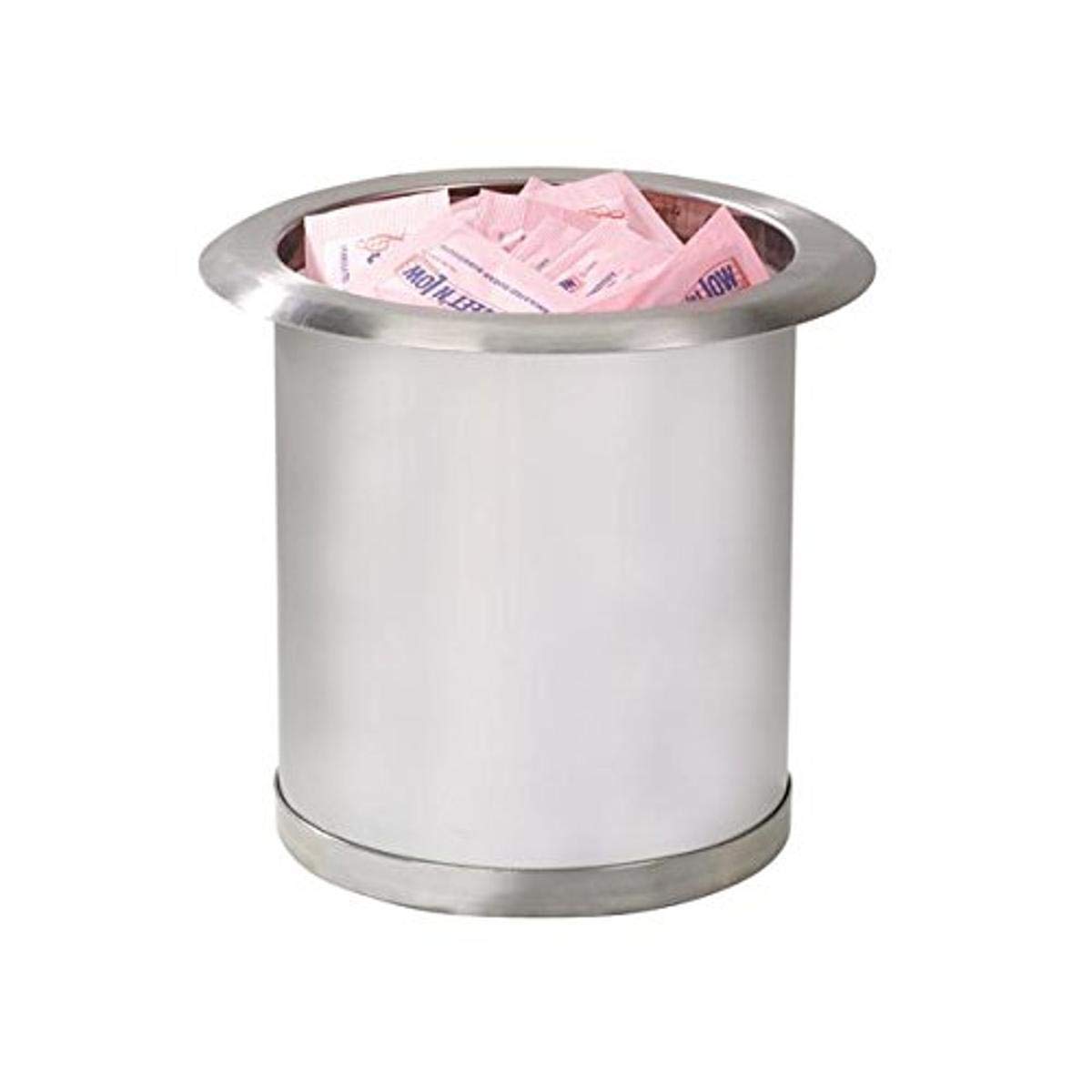 Dispense-Rite TCD-1 Stainless Steel Drop-In Condiment Holder - Small Countertop Organizer (6-3/4