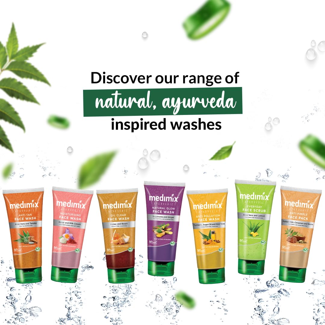 Medimix Ayurvedic Anti-Pimple Face Wash 175ml - Natural Herbal Formula with Neem, Aloe Vera & Turmeric | Reduces & Prevents Acne | Paraben-Free, Soap-Free, SLES-Free | Gentle Daily Cleanser for Oily & Sensitive Skin | Perfect for Teen & Adult Skincare Routine
