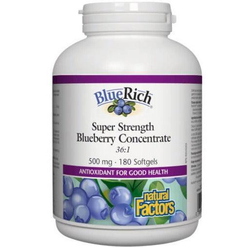 Natural Factors BlueRich Wild Alaskan Salmon Oil 500mg - 180 Softgels for Heart, Brain & Joint Health - Supports Omega-3 Supplementation for Adults & Seniors
