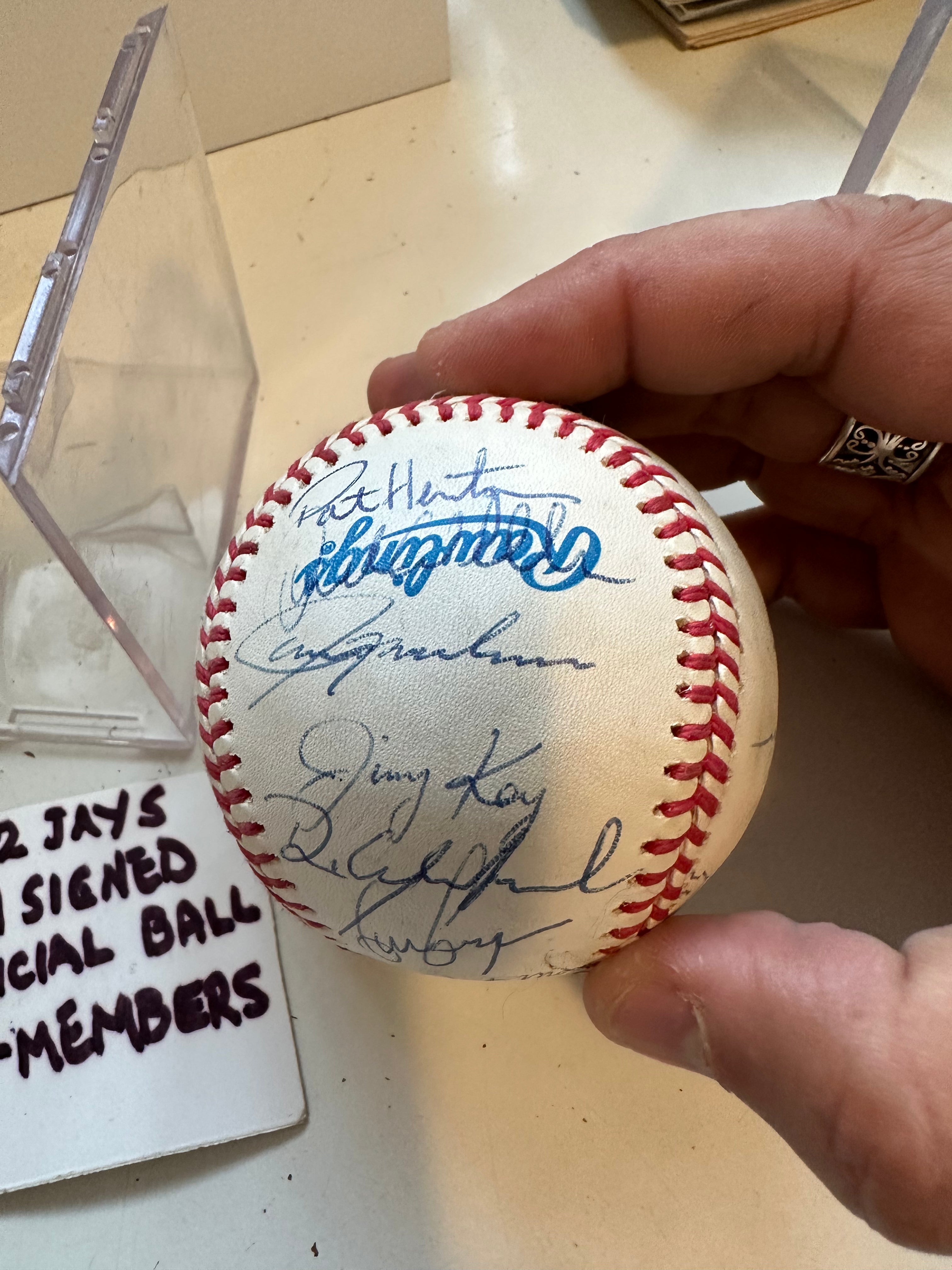 1992 World Series American League Baseball Signed by 24 Blue Jays Players - Authentic Collectible with COA & Display Holder - Perfect for Sports Memorabilia Fans & Baseball Enthusiasts