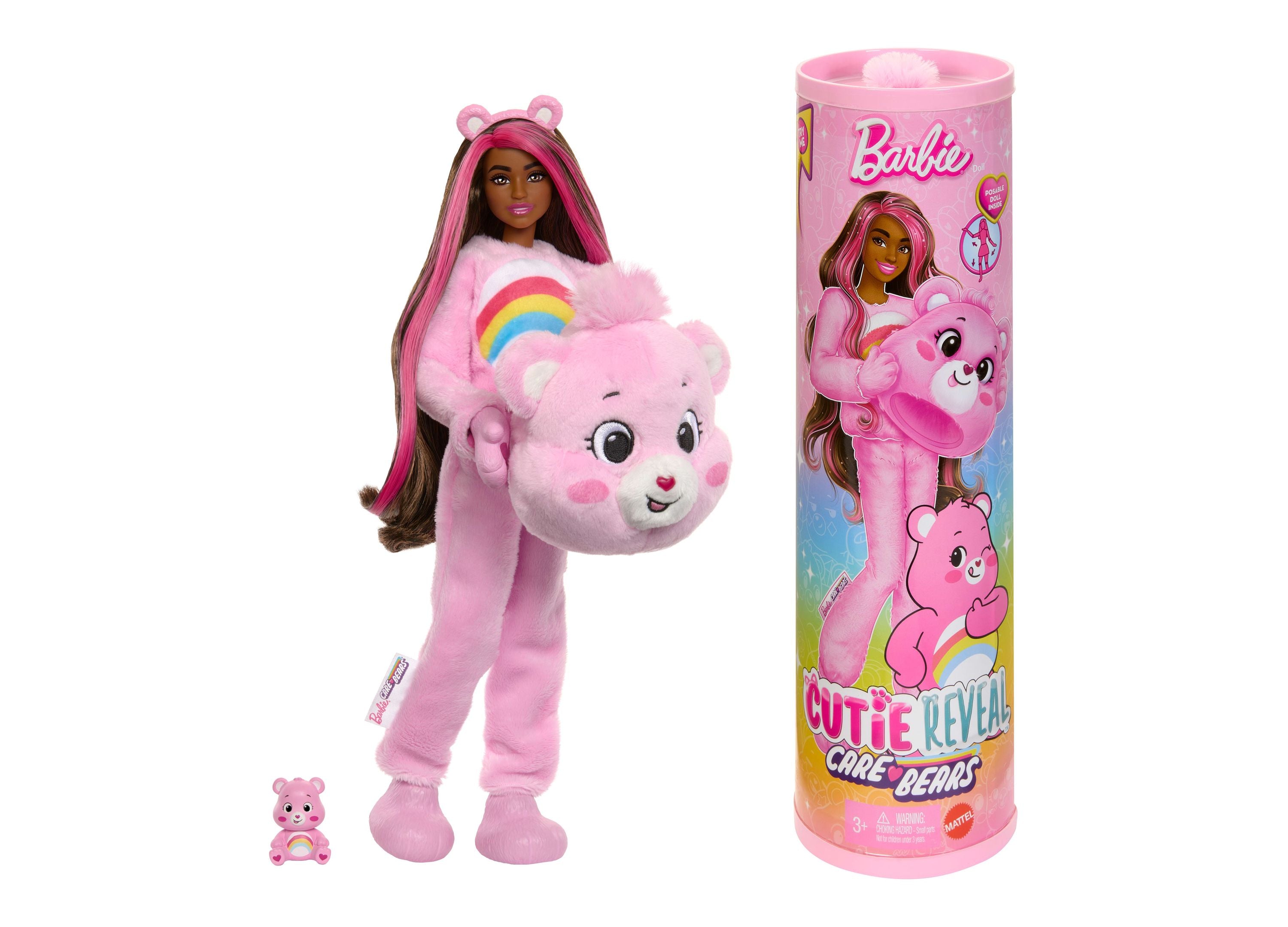 Barbie Cutie Reveal Cheer Bear Plush Costume Doll with 10 Surprises - Cute Collectible Toy for Girls, Perfect for Birthday Gifts & Playtime Fun