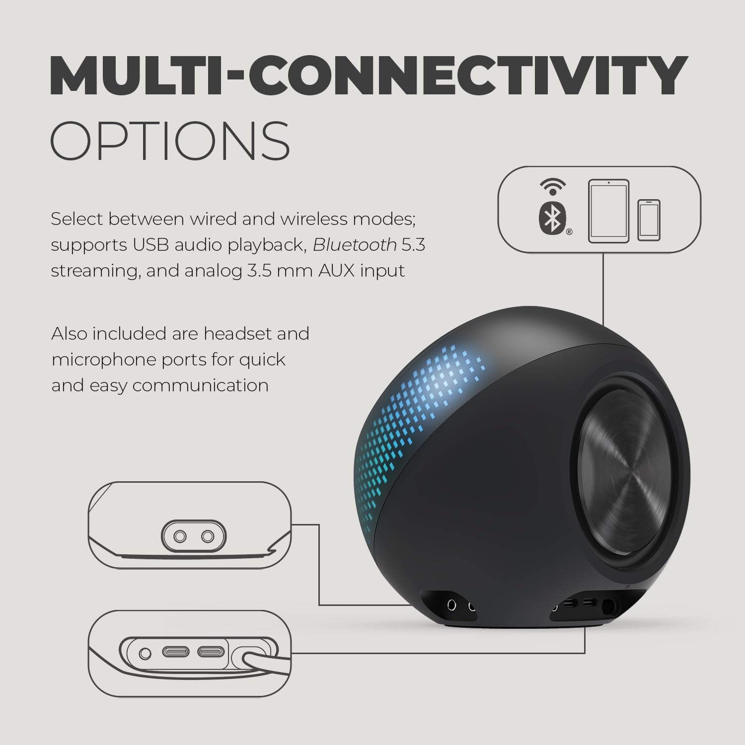 Creative Pebble X 2.0 USB-C Computer Speakers with Customizable RGB Lighting, Bluetooth 5.3, USB Audio, 15W RMS Power for PC and Mac - Perfect for Gaming, Streaming & Home Office Setup