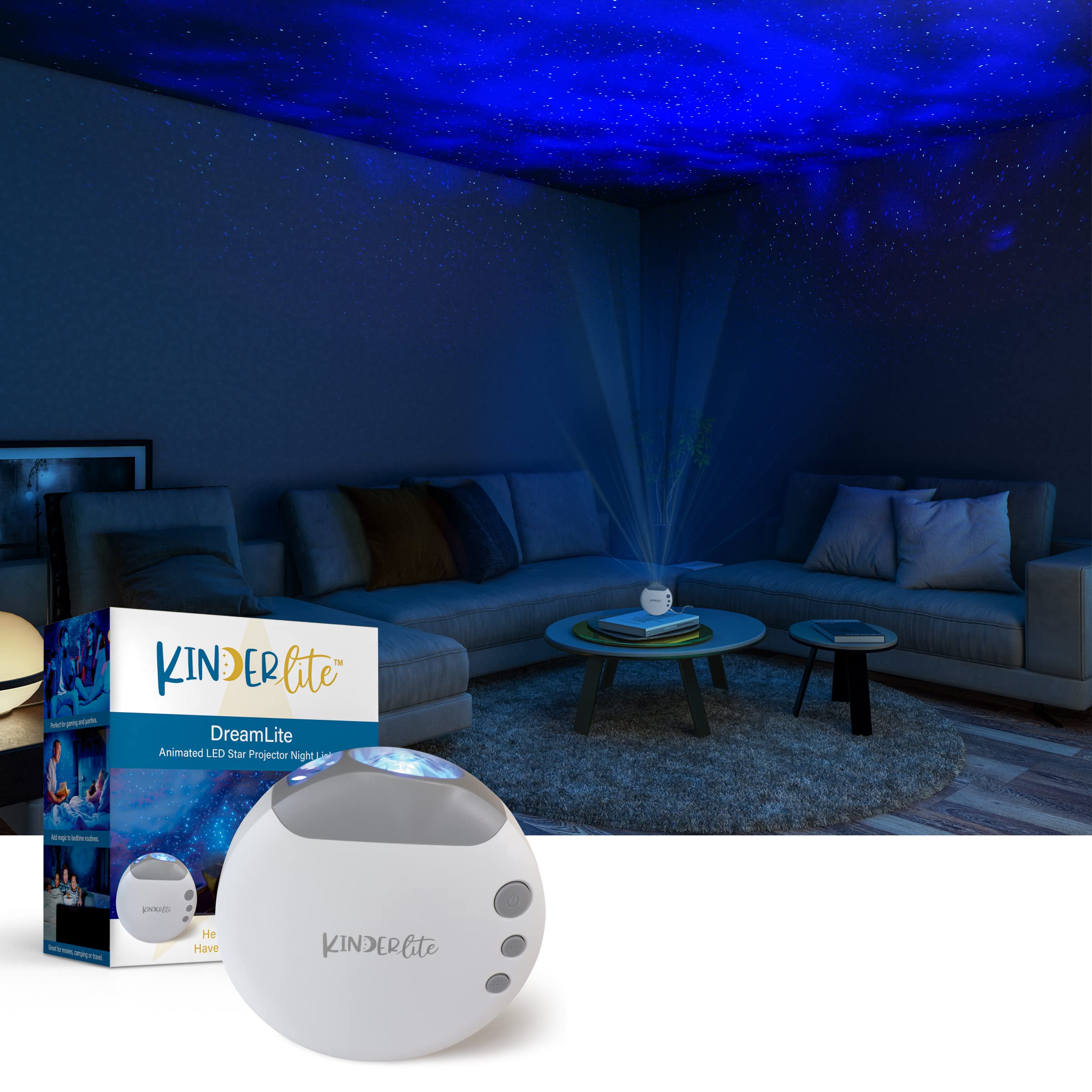 Galaxy Projector Star Light - DreamLite Animated LED Night Light with Touch Control & Auto-Off Timer | Perfect for Bedroom, Nursery, Meditation Room & Home Theater Decor | Starlight Projector for Kids and Adults