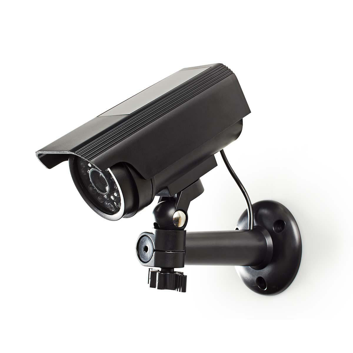 Bullet IP44 Black Dummy Security Camera - Outdoor Fake Surveillance Camera for Home, Office & Business Security