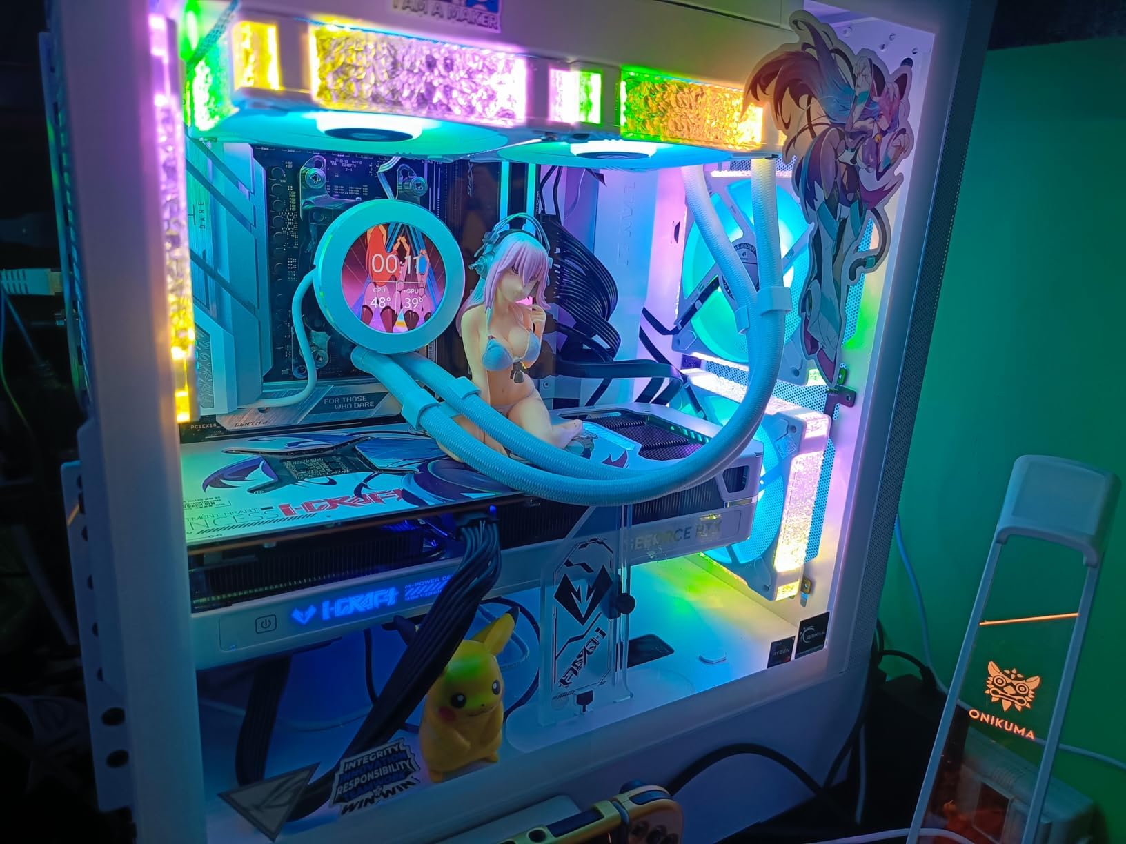 ASIAHORSE FS-S001 120mm RGB PC Case Fans - 5 Pack, Full Frame Acrylic ARGB White, 20+8 Addressable LEDs, Hydraulic Bearing, 5V Motherboard Sync & PWM Controller for Gaming PC Build, Custom Lighting Setup, and High-Airflow Cooling Systems