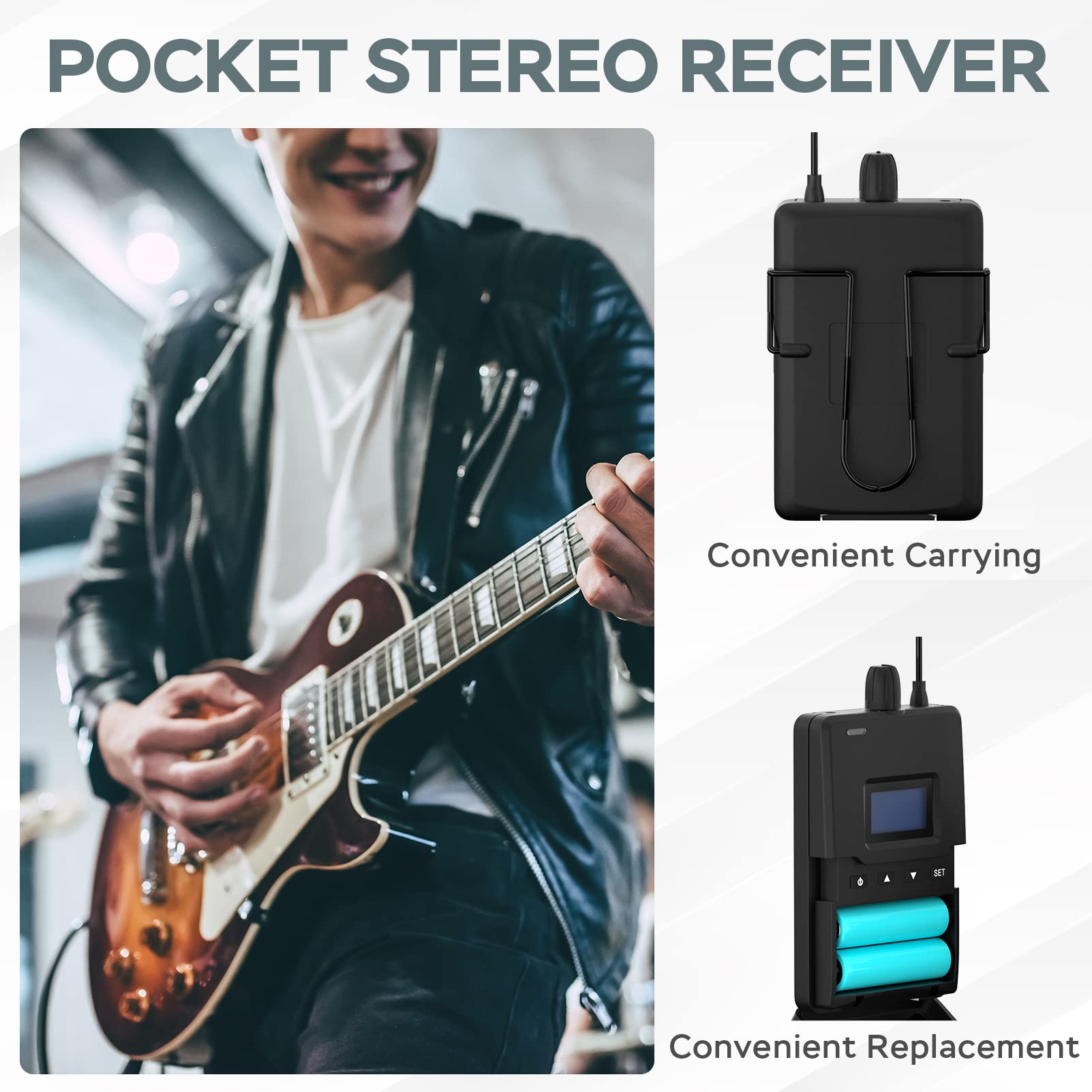 Wireless IEM System 550-580MHz with 2 Receivers for Live Performance
