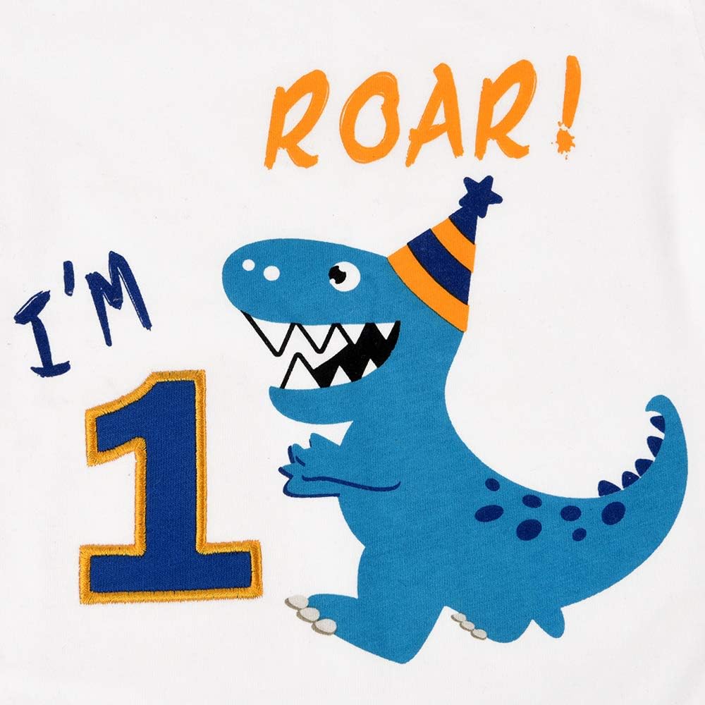 Dinosaur Birthday T-Shirt for Kids - Cute 1st Birthday Party Outfit | Perfect for Dino-Themed Celebrations, Photoshoots & Gifts