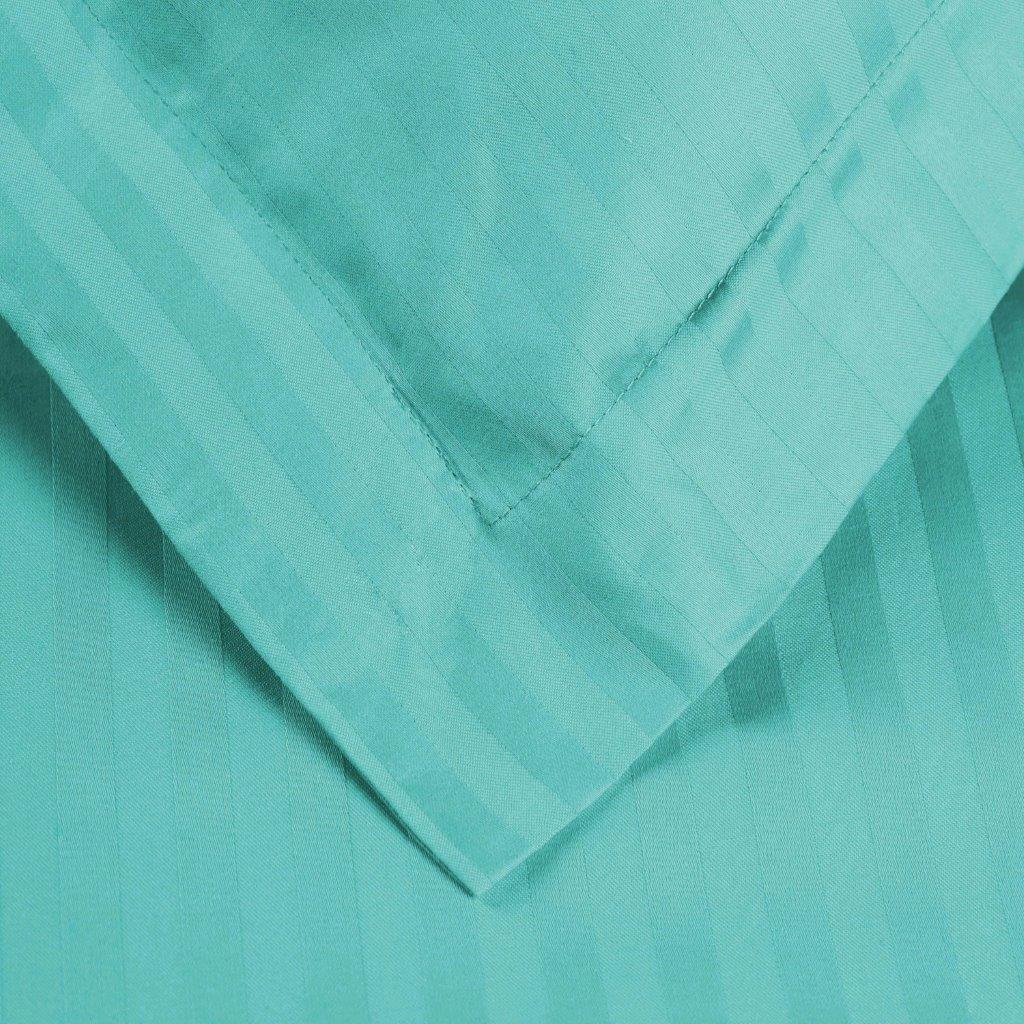 Luxury Egyptian Cotton 600 Thread Count Duvet Cover Set - Queen Size, Striped Design for Bedroom Decor | Soft & Breathable Bedding Set for Hotels, Guest Rooms & Master Bedrooms