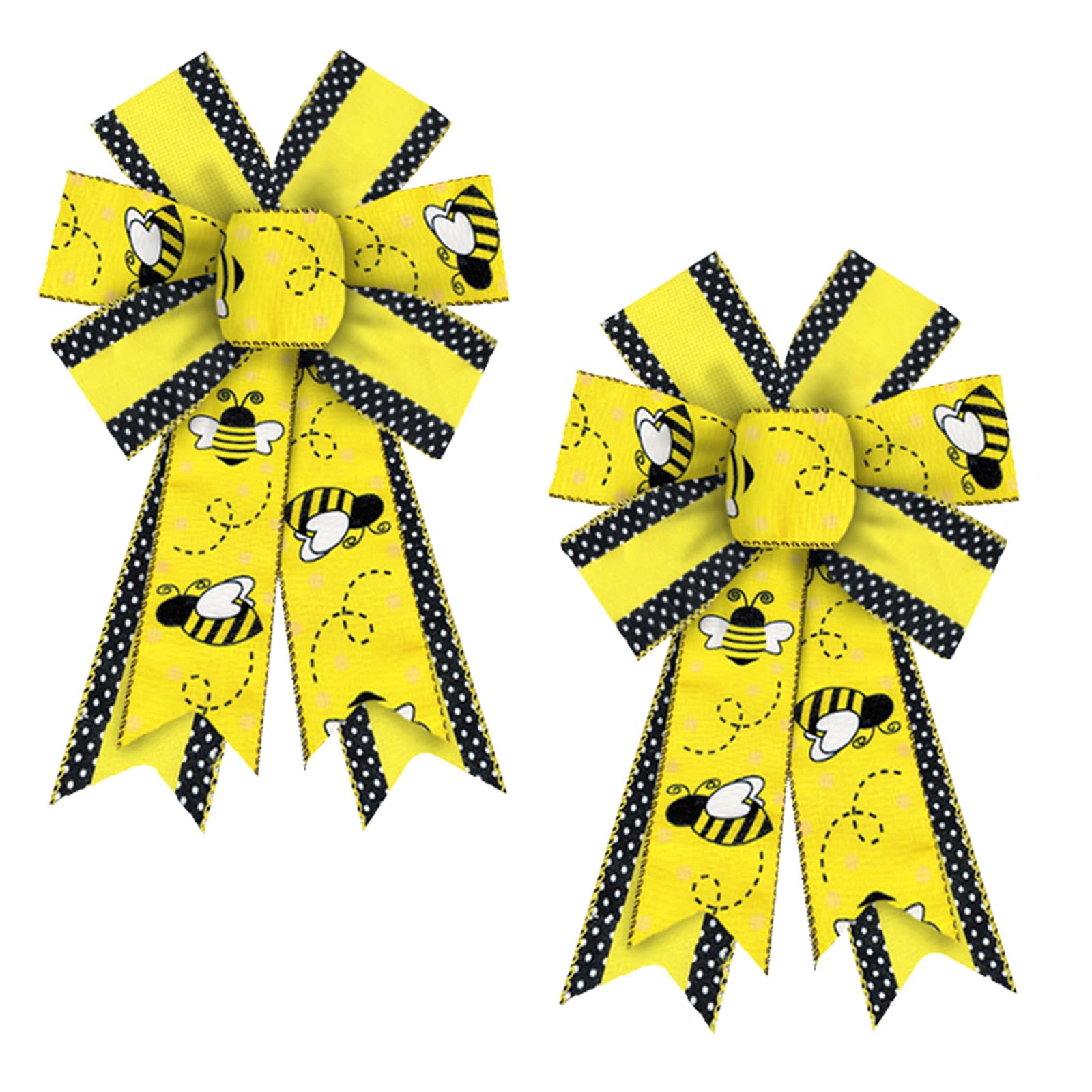 ABTOLS 2PCS Bumble Bee Wreath Bows - Spring Summer Door Decor