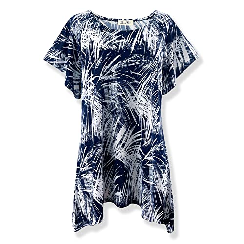 Navy/White Brushstroke Print W. Sparkly Silver Sequin Glitter Dots