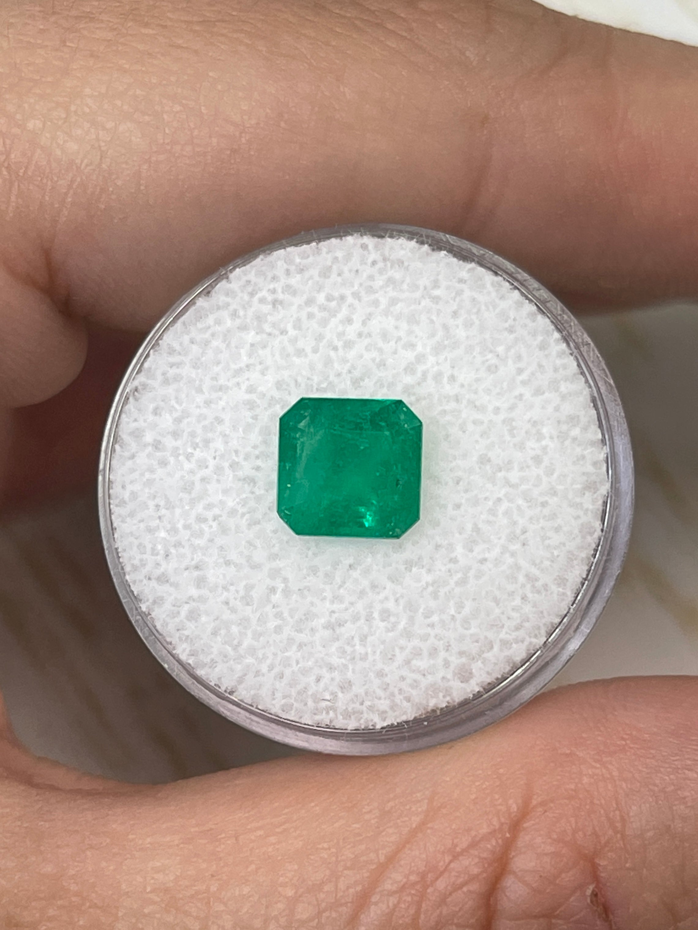 1.84 Carat 8x8mm Natural Loose Colombian Emerald Gemstone - Asscher Cut for Jewelry Making, Engagement Rings & Fine Collections