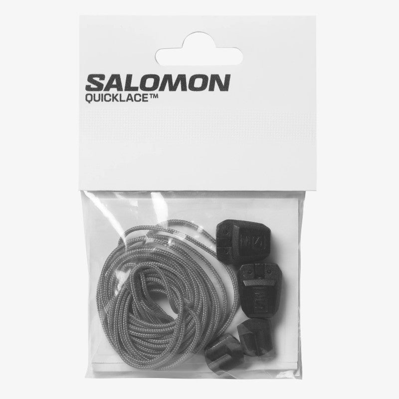 Salomon Quicklace Kit - Silver/Black | Easy & Secure Shoe Lacing System for Running, Hiking & Outdoor Sports
