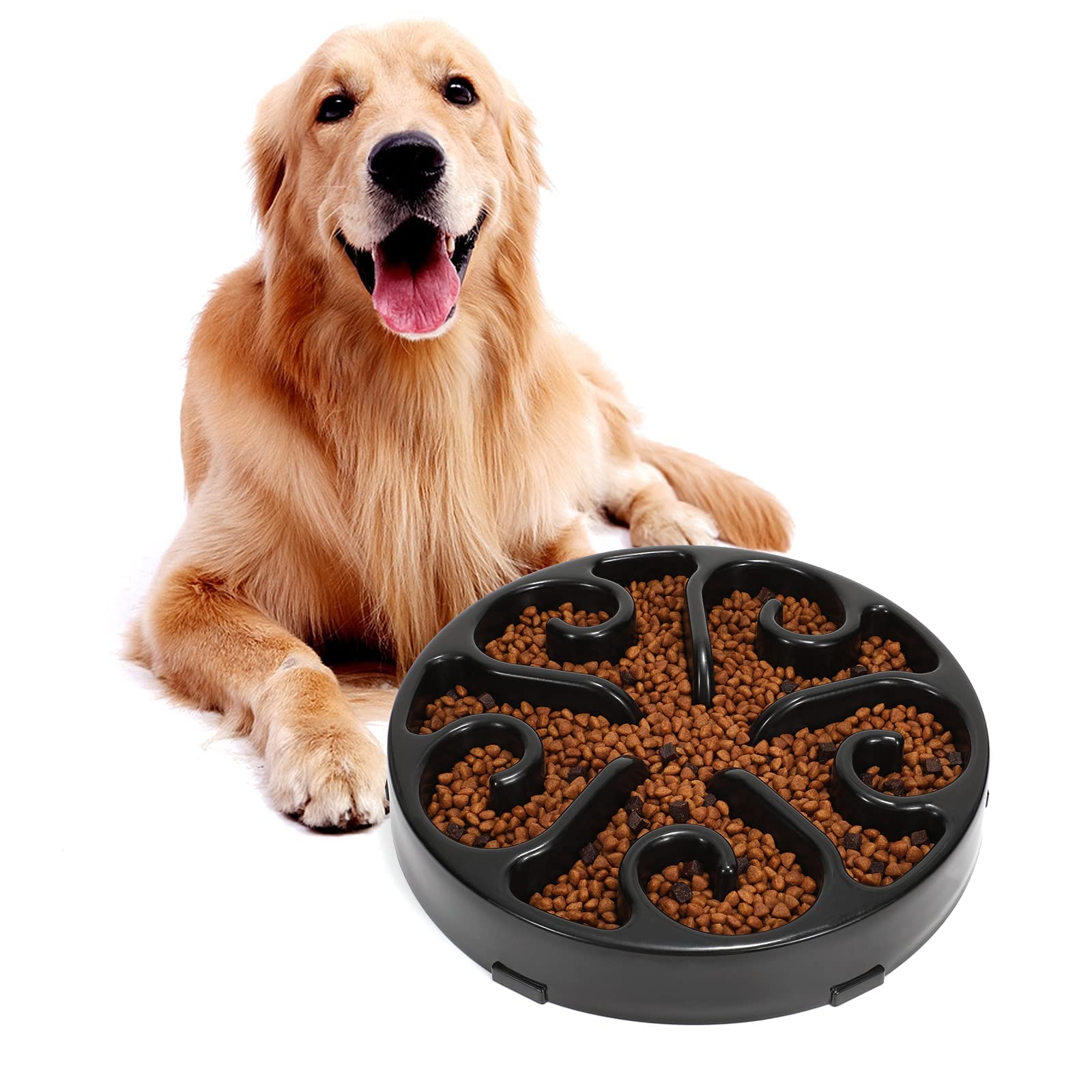 JASGOOD Slow Feeder Dog Bowl for Large Breeds - Anti-Gulping Pet Food Dish with Maze Design - Perfect for Fast Eaters, Digestion Aid & Portion Control - Great for Mealtime Enrichment and Obesity Prevention