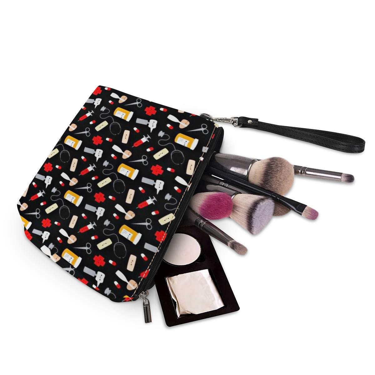 AMZBeauty Nurse Design Makeup Bag - PU Leather Cosmetic Pouch with Zipper, Travel Toiletry Organizer for Women | Perfect for Nurses, Travel, Bridal Shower Gifts & Daily Beauty Storage