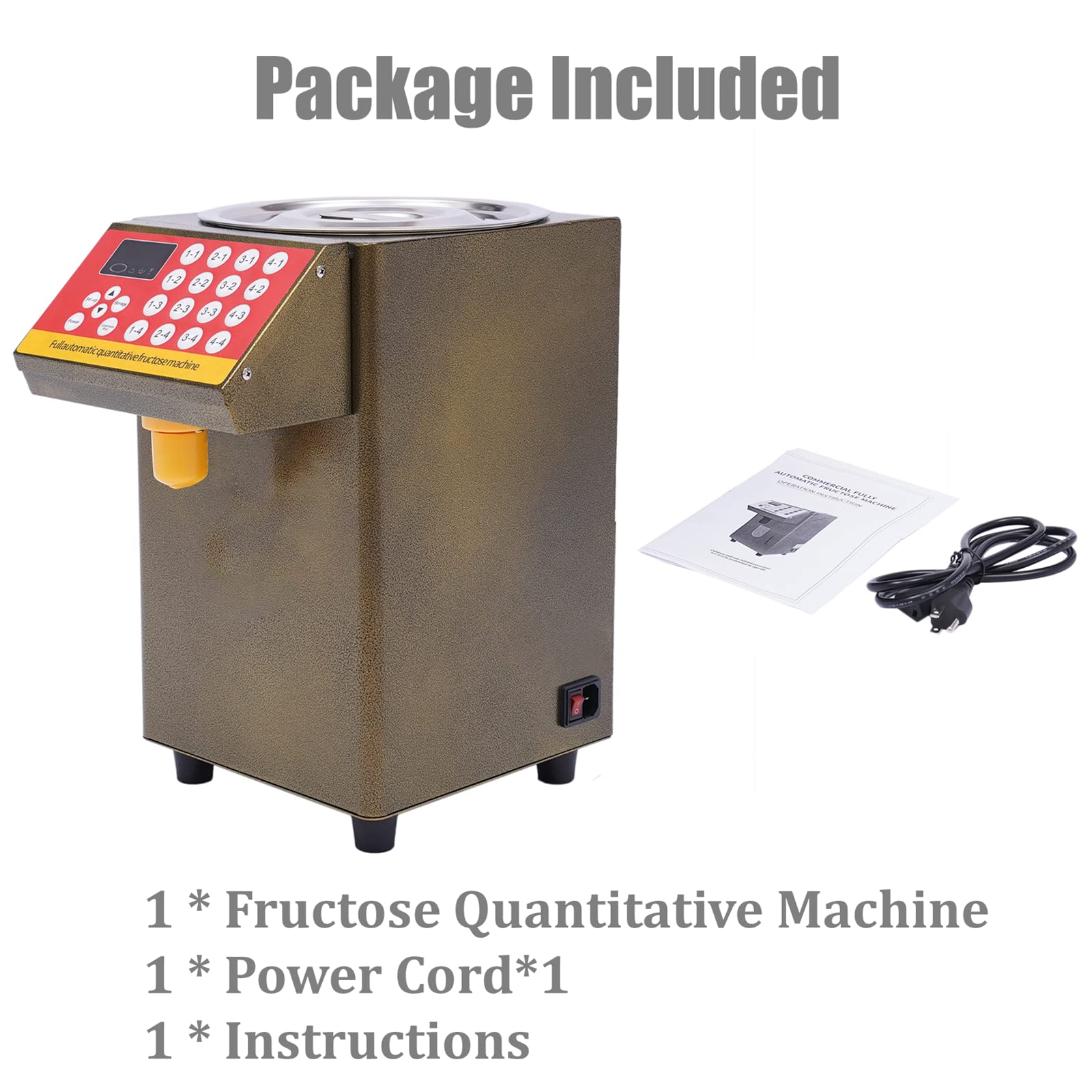 Automatic Fructose Dispenser 8000CC 2 Gallon Syrup Dispenser Machine - 16 Groups Quantitative Fructose Dispenser for Coffee, Bubble Tea & Milk Tea - 110V 500W Commercial Drink Equipment - Perfect for Cafes, Tea Shops & Beverage Businesses
