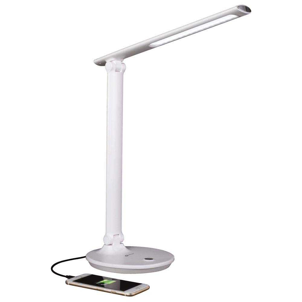 OttLite Emerge LED Desk Lamp with 2.1A USB Charging Port - Adjustable Brightness for Office, Study & Reading - Energy Efficient Task Lighting with Eye Care Technology
