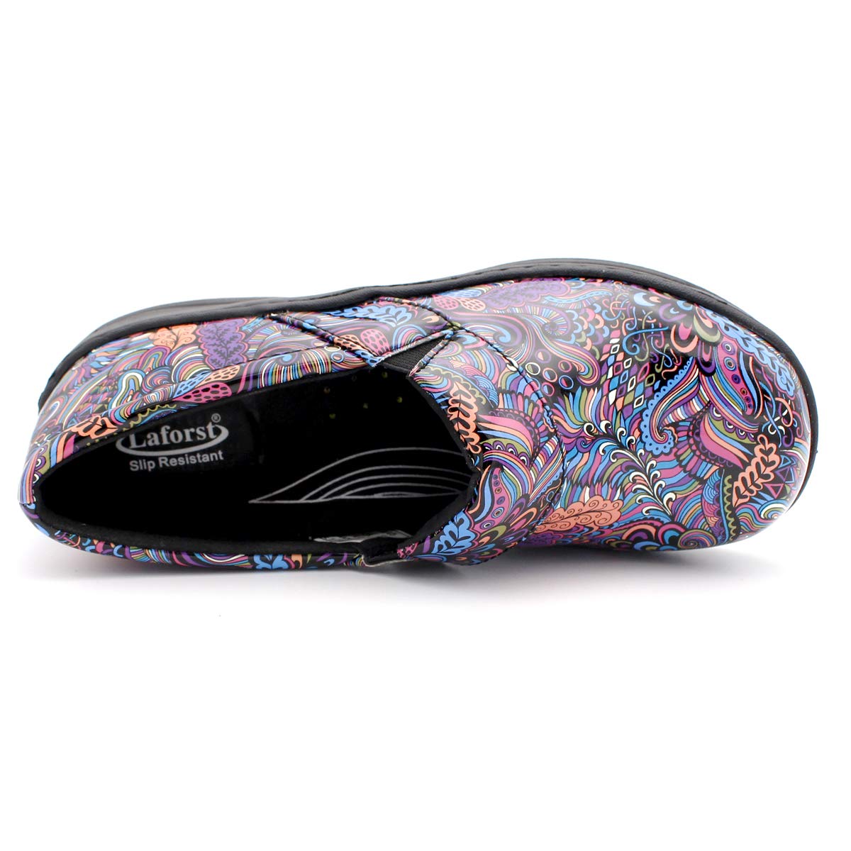 Laforst Women's Rachel Slip-Resistant Nursing Shoes - Comfortable Work Shoes for Nurses, Waitresses & Waiters - Breathable Manmade Upper Slip-On Clogs - Ideal for Hospitals, Restaurants & Healthcare Facilities
