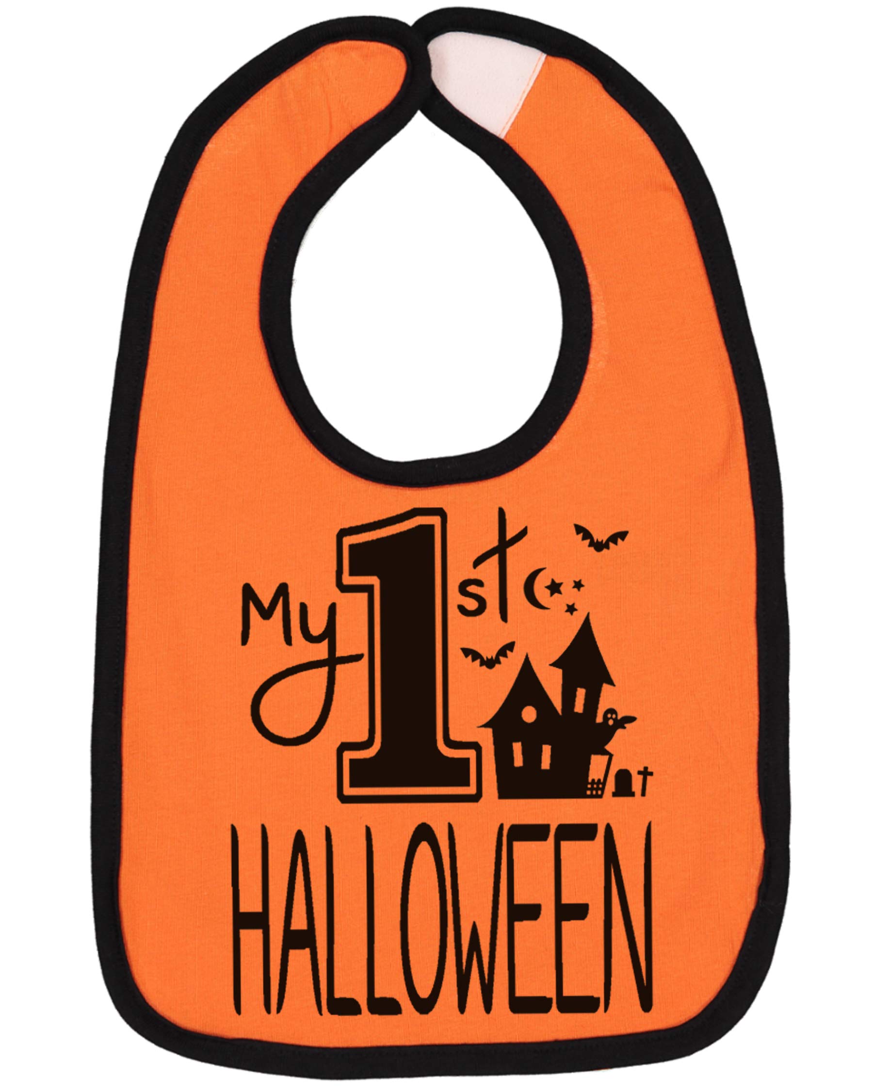 Cute Handmade Baby Halloween Pumpkin Bibs - My 1st Holiday Bib for Infants - Perfect for Halloween Photos, Pumpkin Patch Visits & Fall Festivals