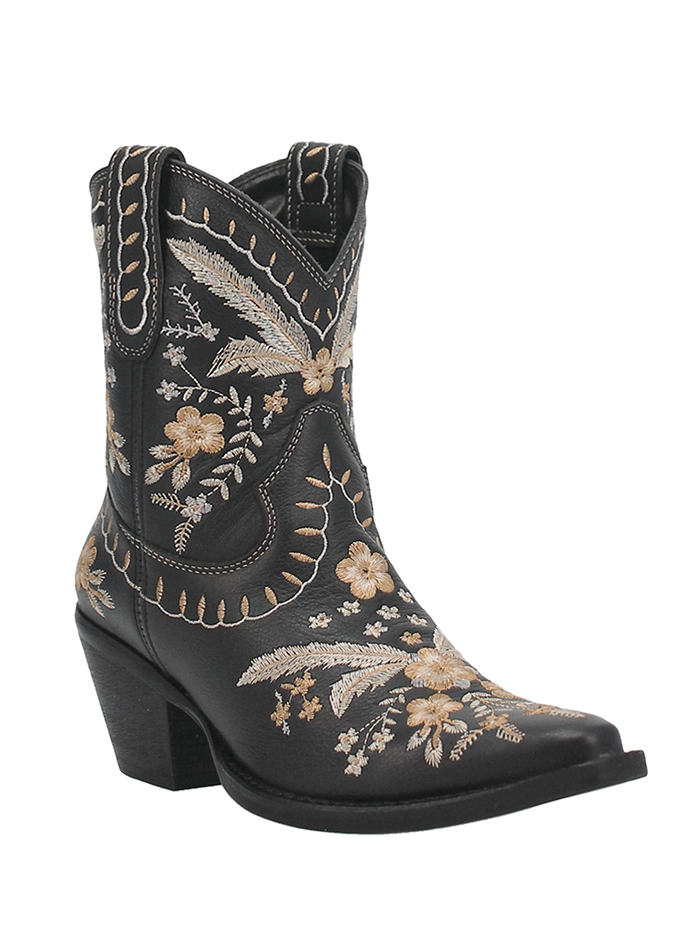 Dingo DI748 Women's Primrose Ankle Western Bootie - Black Cowgirl Boots for Country Dancing & Casual Outfits