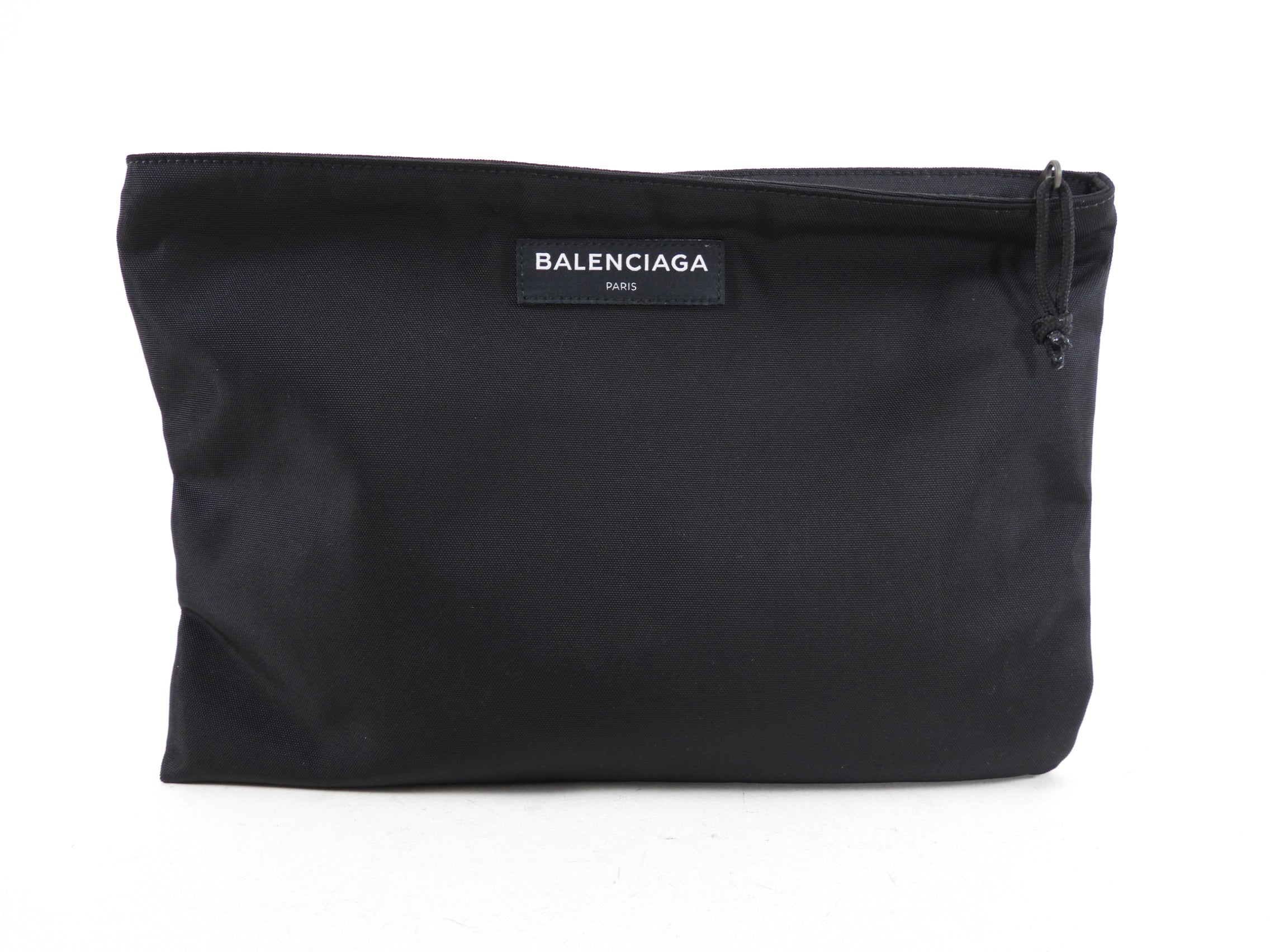 Balenciaga Black Nylon Zip Clutch Pouch Bag for Women | Stylish Crossbody Handbag for Evening Parties, Travel & Daily Use