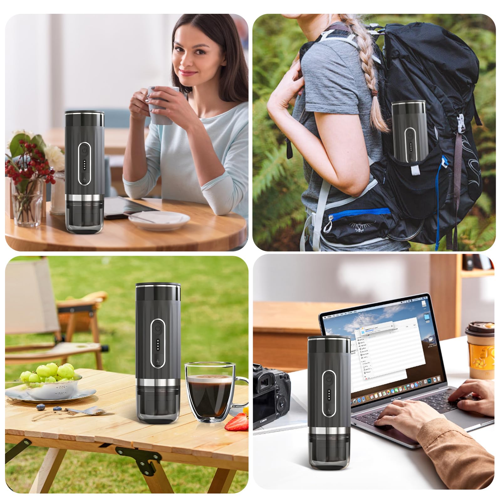 Portable Espresso Machine for Travel & Camping - Electric Self-Heating Mini Coffee Maker Compatible with Nespresso Capsules & Ground Coffee | Perfect for Road Trips, Office Use & Outdoor Adventures