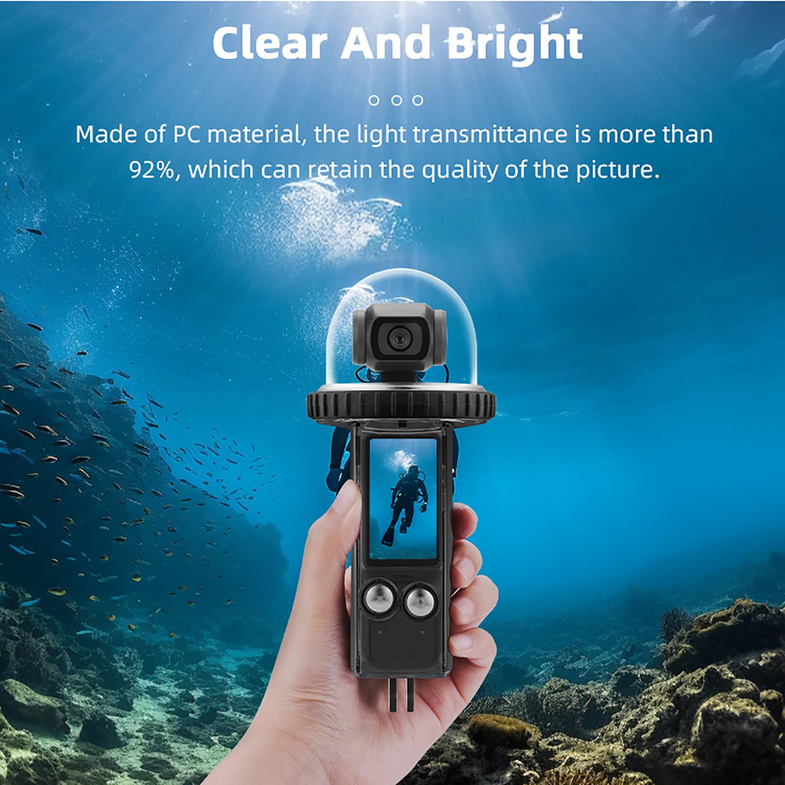 Pocket 3 Action Camera Waterproof Case - IP68 Dustproof & Underwater Housing for Diving, Snorkeling & Extreme Sports - Perfect for GoPro Hero, DJI Osmo Action Accessories
